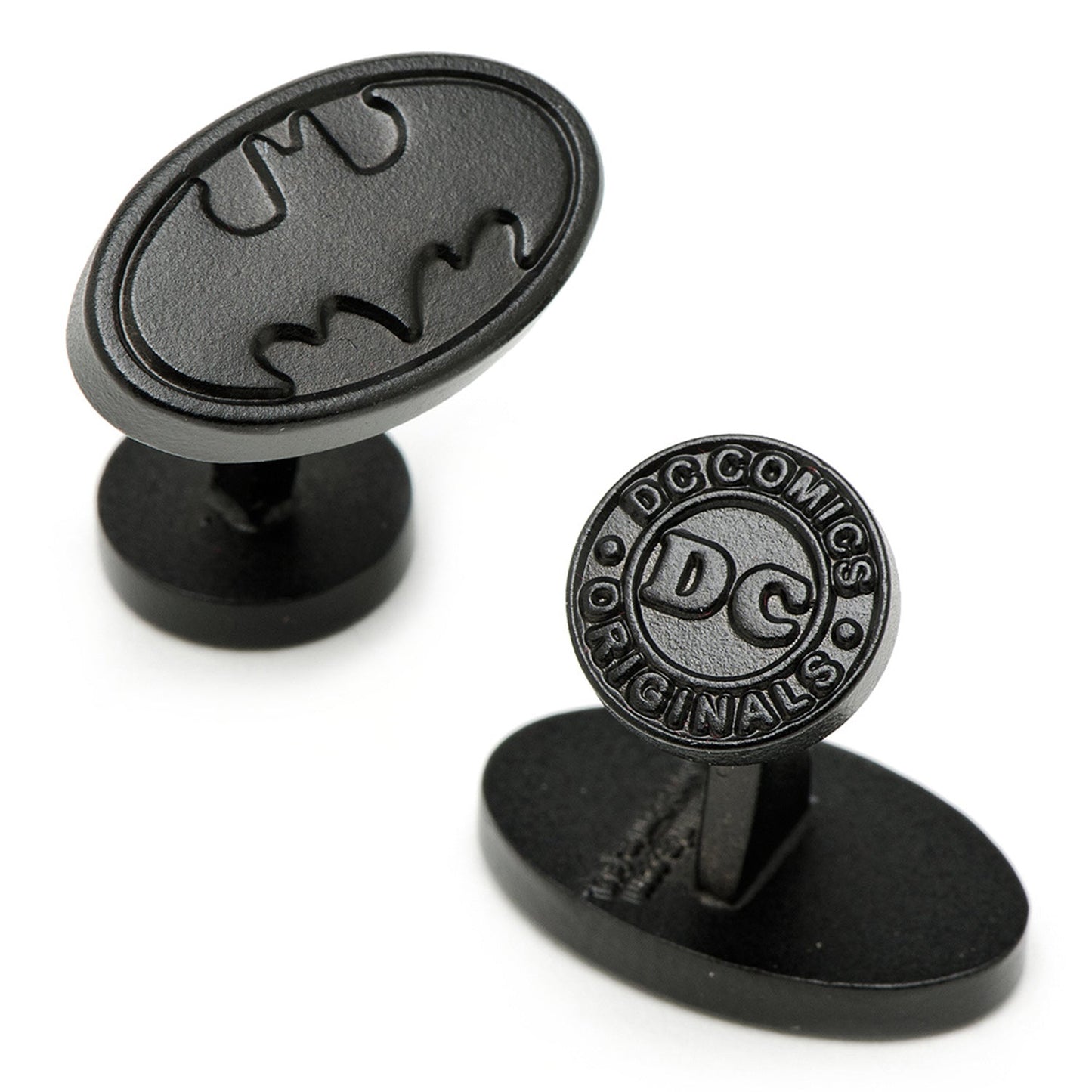 The DC Batman The Dark Knight Gift Set by Cufflinks.com includes a black Batman tie, tie clip, and cufflinks featuring iconic Batman logos and comic-style graphics.