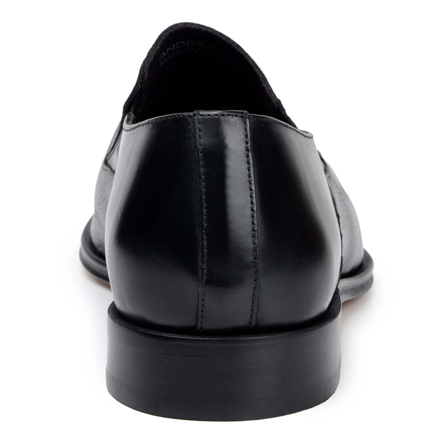 The BELVEDERE Andreo is a black slip-on dress shoe with a low heel and textured genuine Italian deerskin/calf leather upper, shown in side profile on a white background.