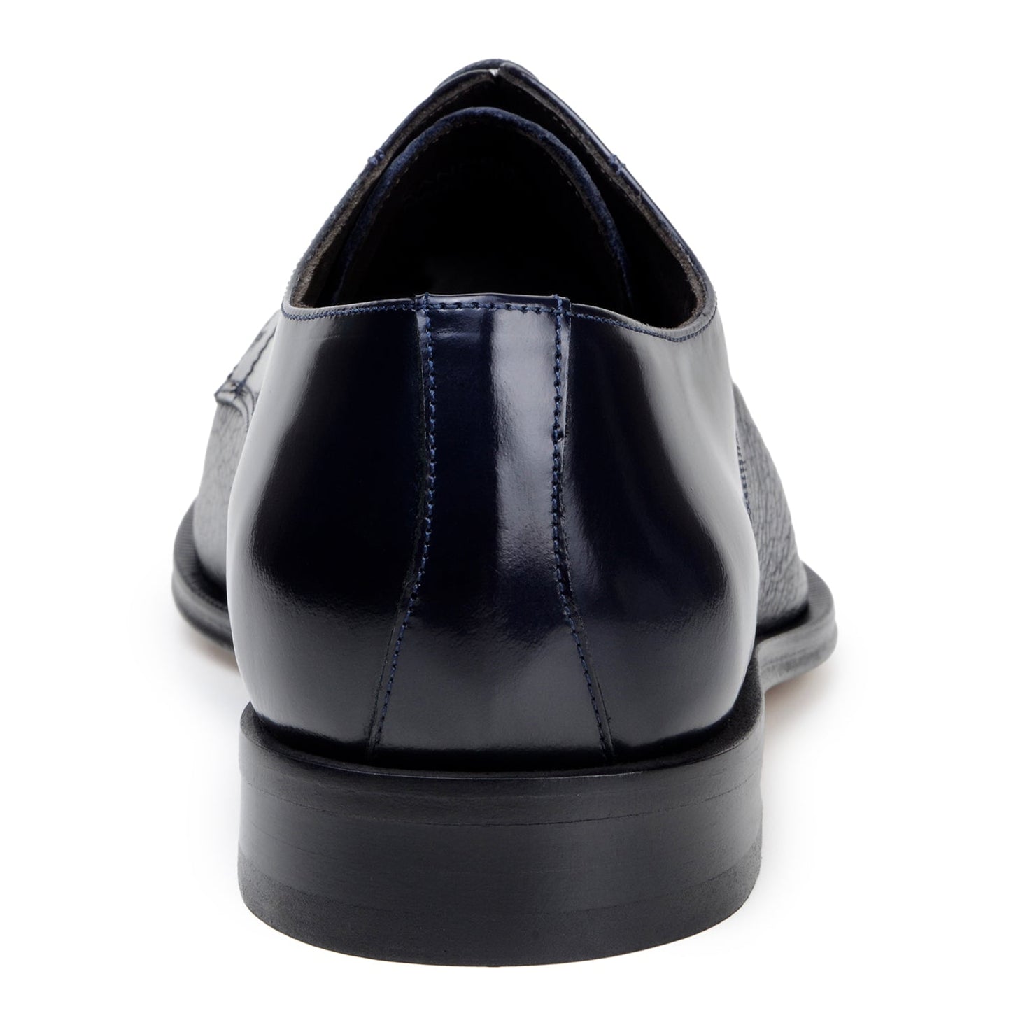 The BELVEDERE Alexander is a navy Italian deerskin/calf cap toe oxford dress shoe with a black sole, shown in a side view against a white background.
