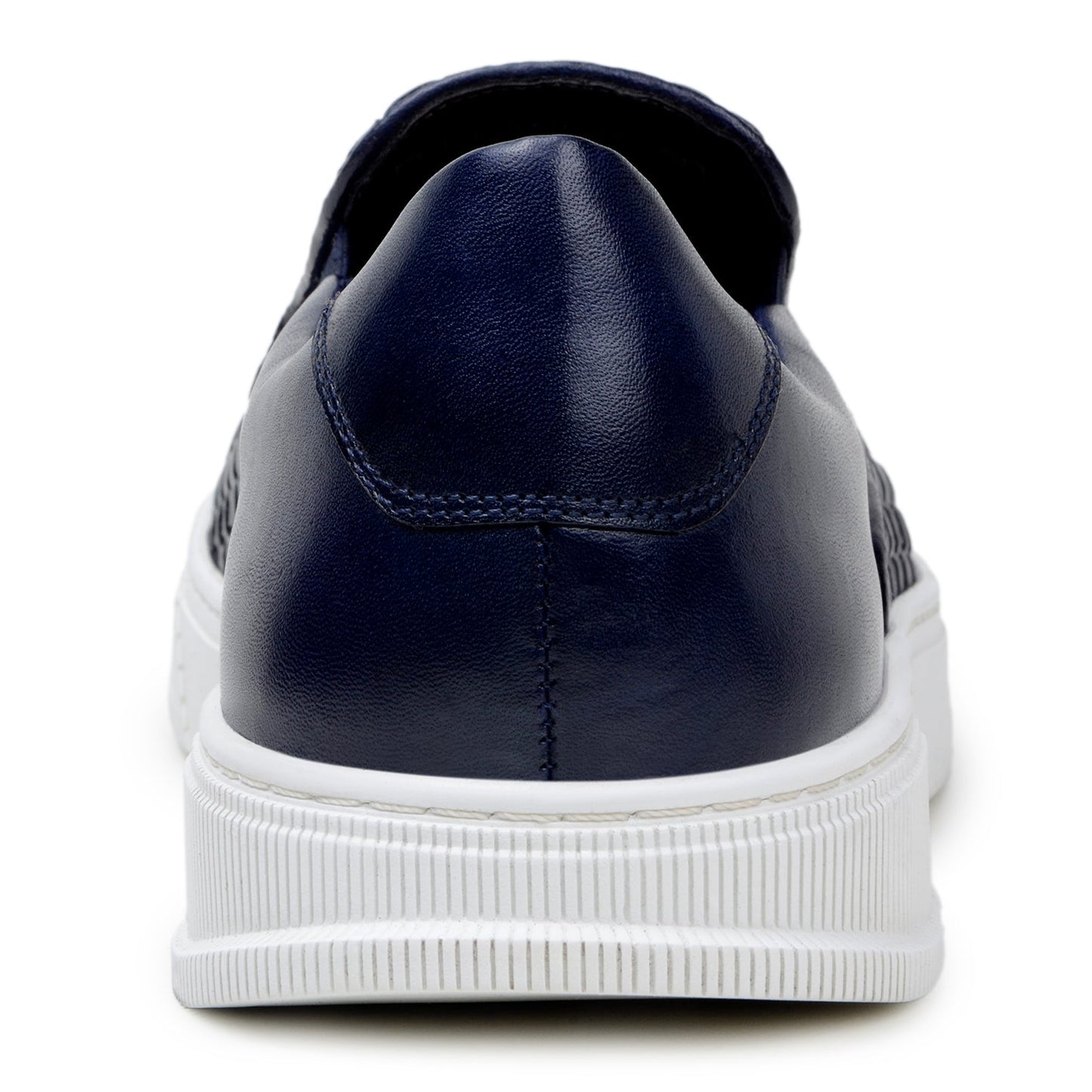 The BELVEDERE Belvedere - Fernando sneaker features a handwoven navy leather upper, white rubber sole, and is shown in a left side profile against a white background.