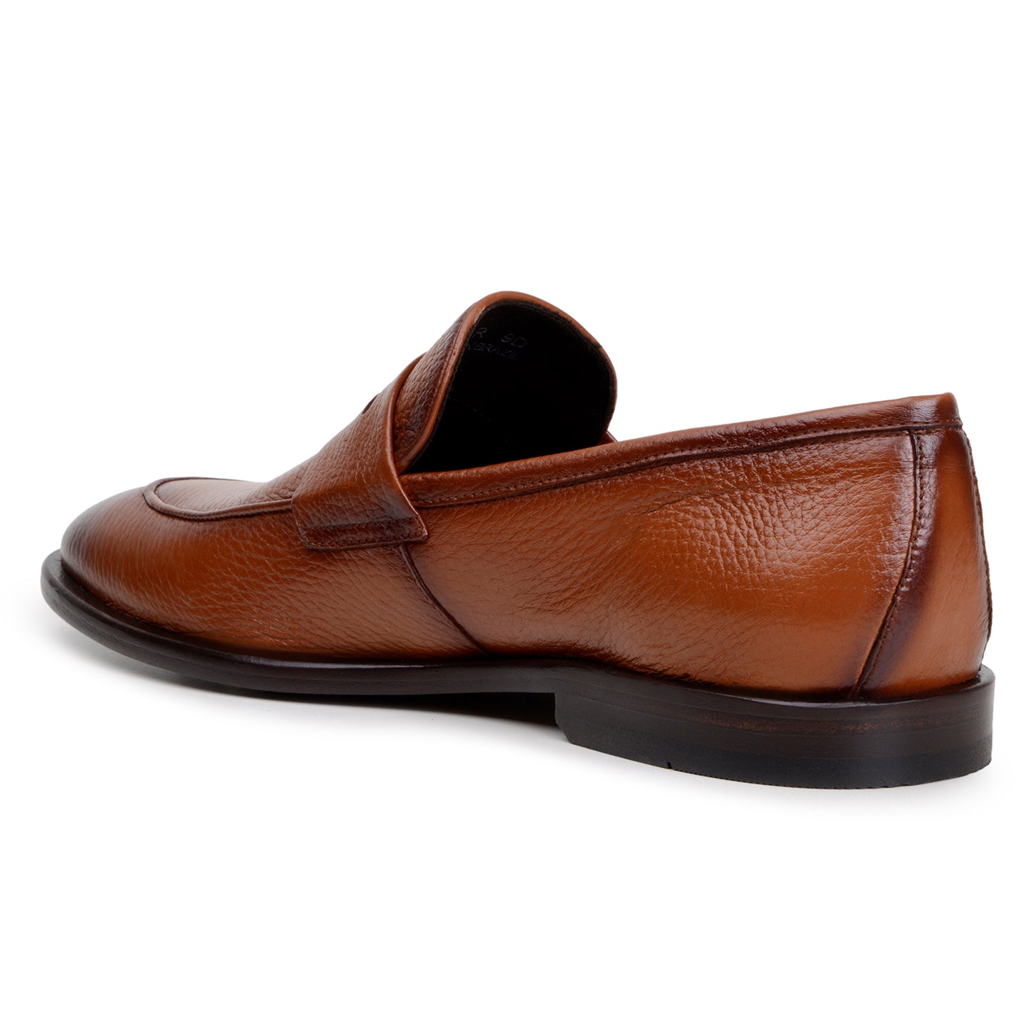 The BELVEDERE Belvedere - Nohr is a tan genuine Italian deerskin dress shoe, shown in profile with a rounded toe and flat black sole on a white background.