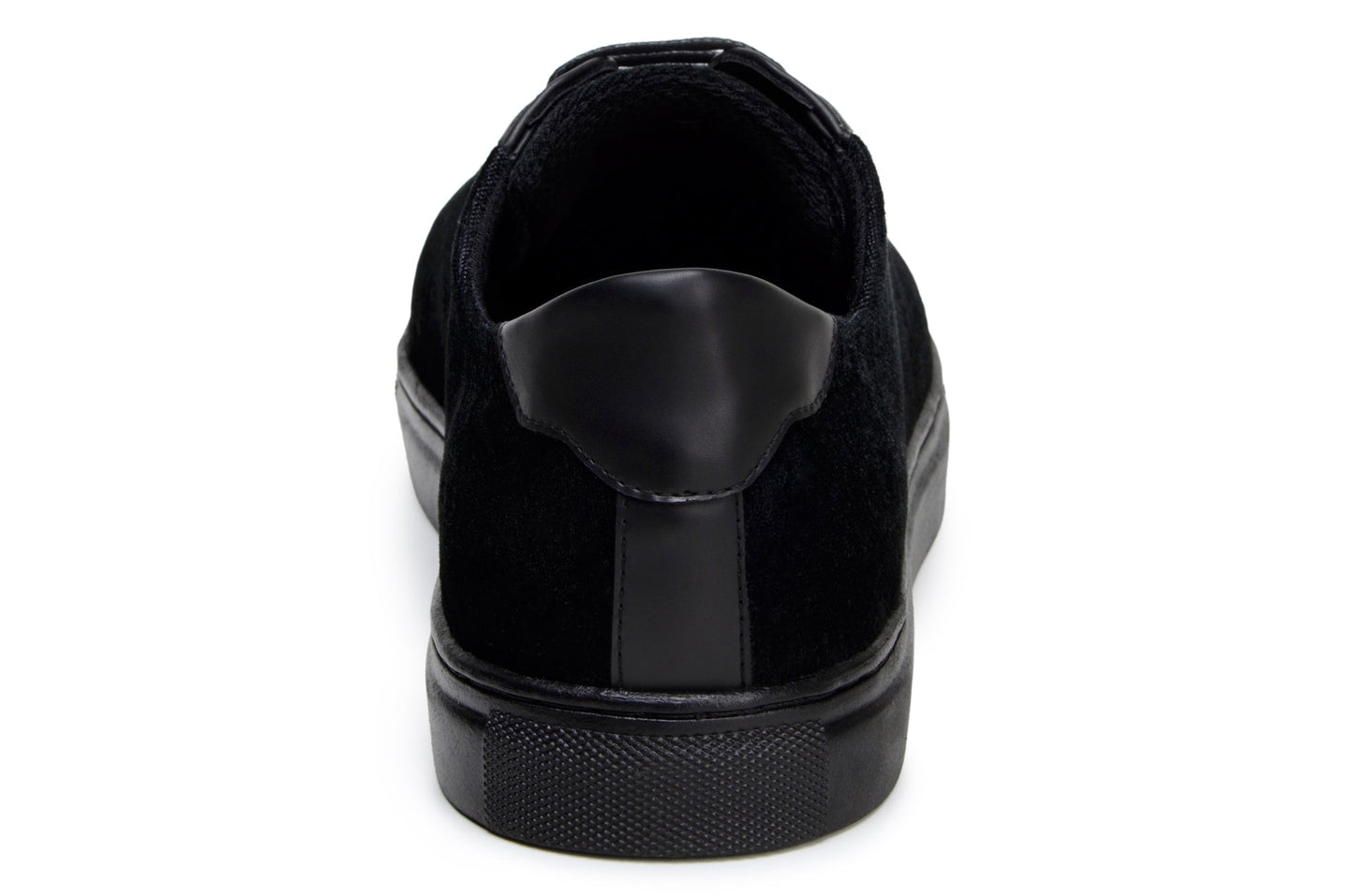 The BELVEDERE Belvedere - Prince is a black sneaker featuring velvet and matte leather, black laces, a cushioned insole, and a black rubber sole. Shown in side profile against a white background.