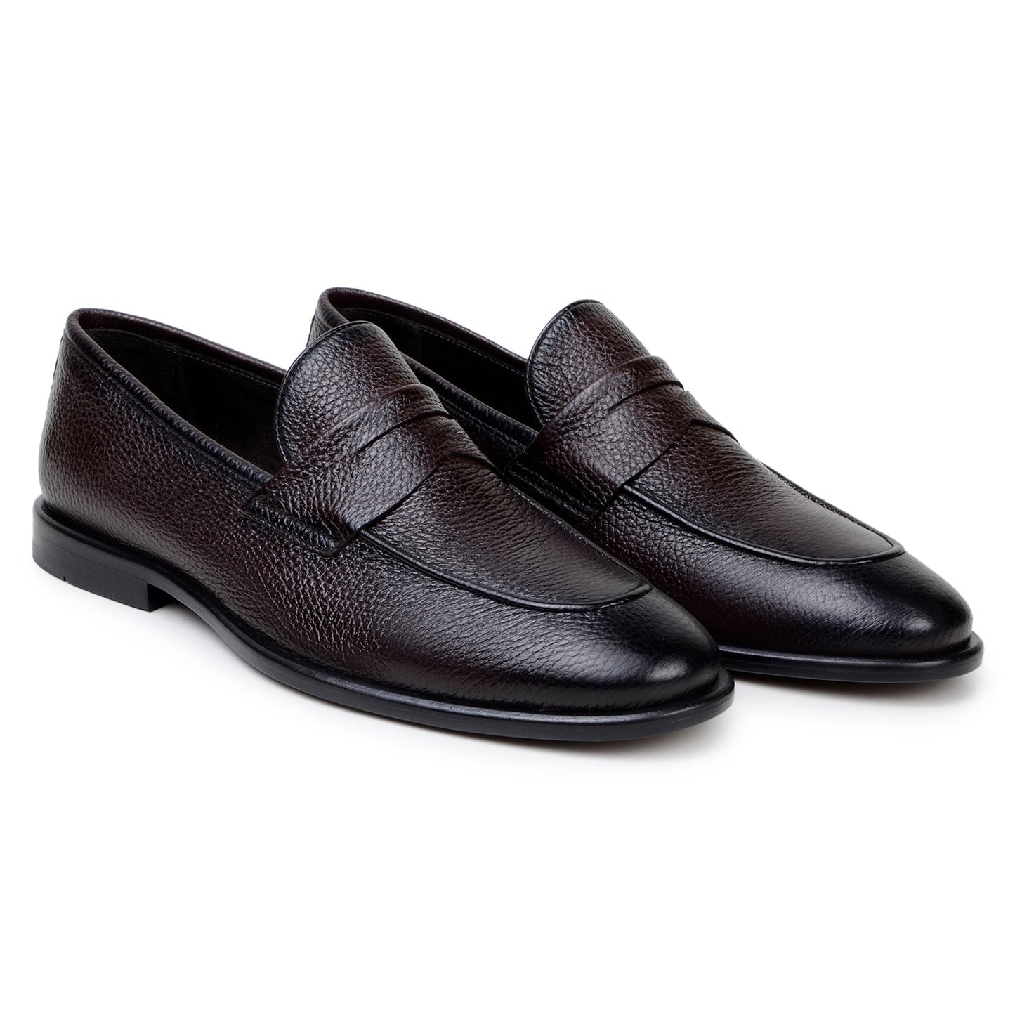 The BELVEDERE Belvedere-Nohr is a brown genuine Italian deerskin dress shoe with a textured finish, low heel, and rounded toe, handcrafted and shown in a side profile view.