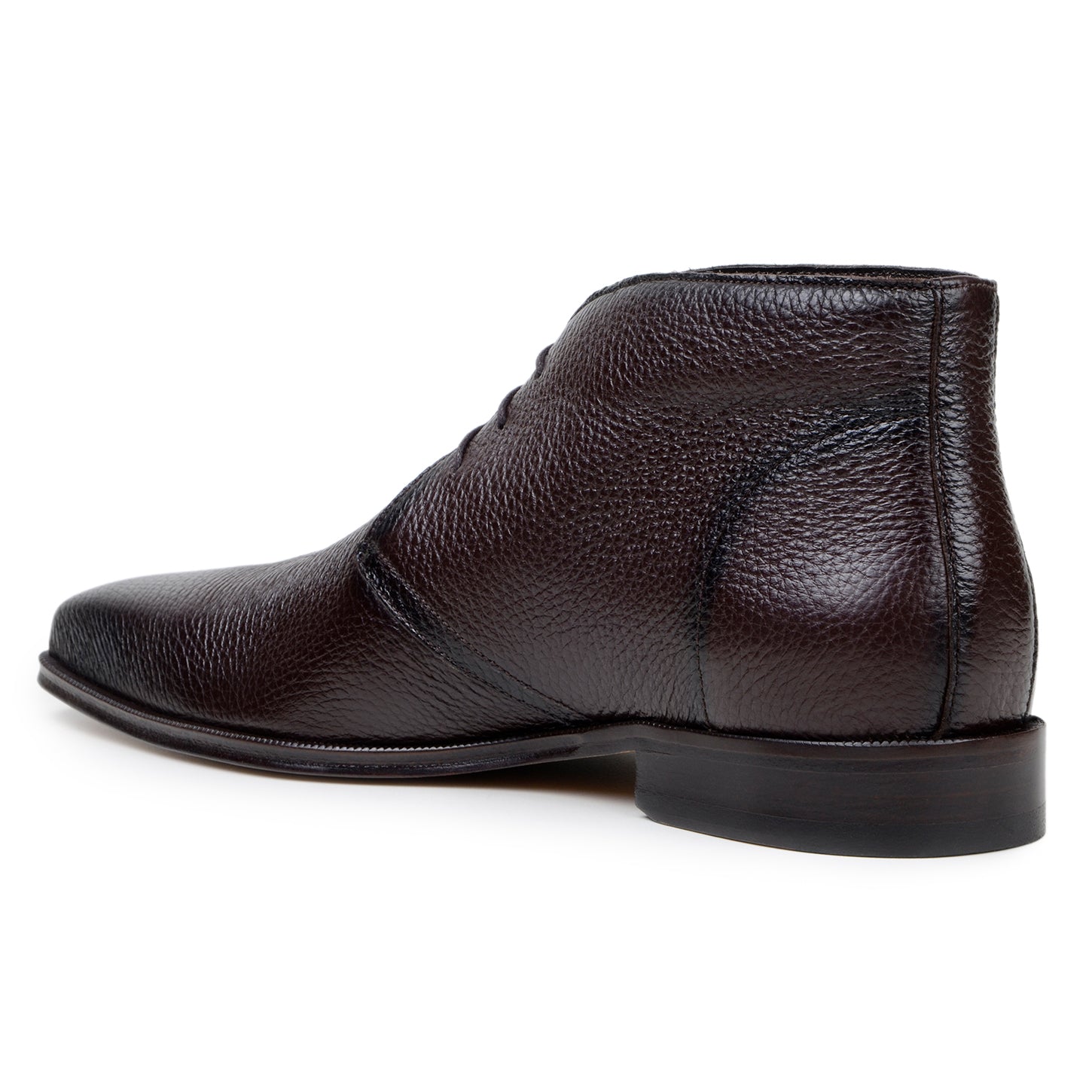 The BELVEDERE Belvedere - Axel boots feature genuine Italian brown deerskin with a textured finish, lace-up closure, and low heel, handcrafted in Brazil and shown in a side view.