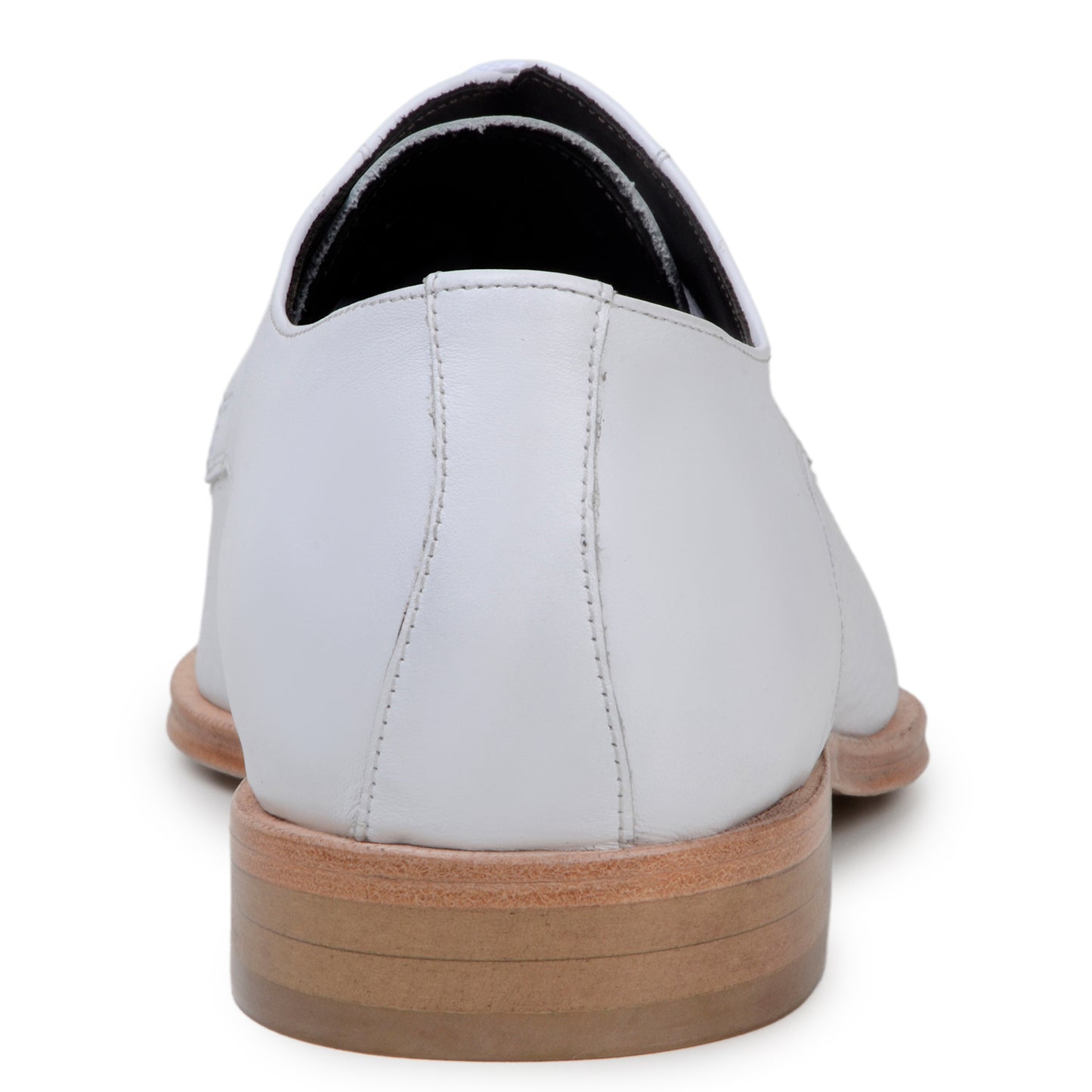 The BELVEDERE Alexander is a single white Italian deerskin and calf Oxford dress shoe with a cap toe, wooden sole, and closed lacing, shown in profile on a white background.