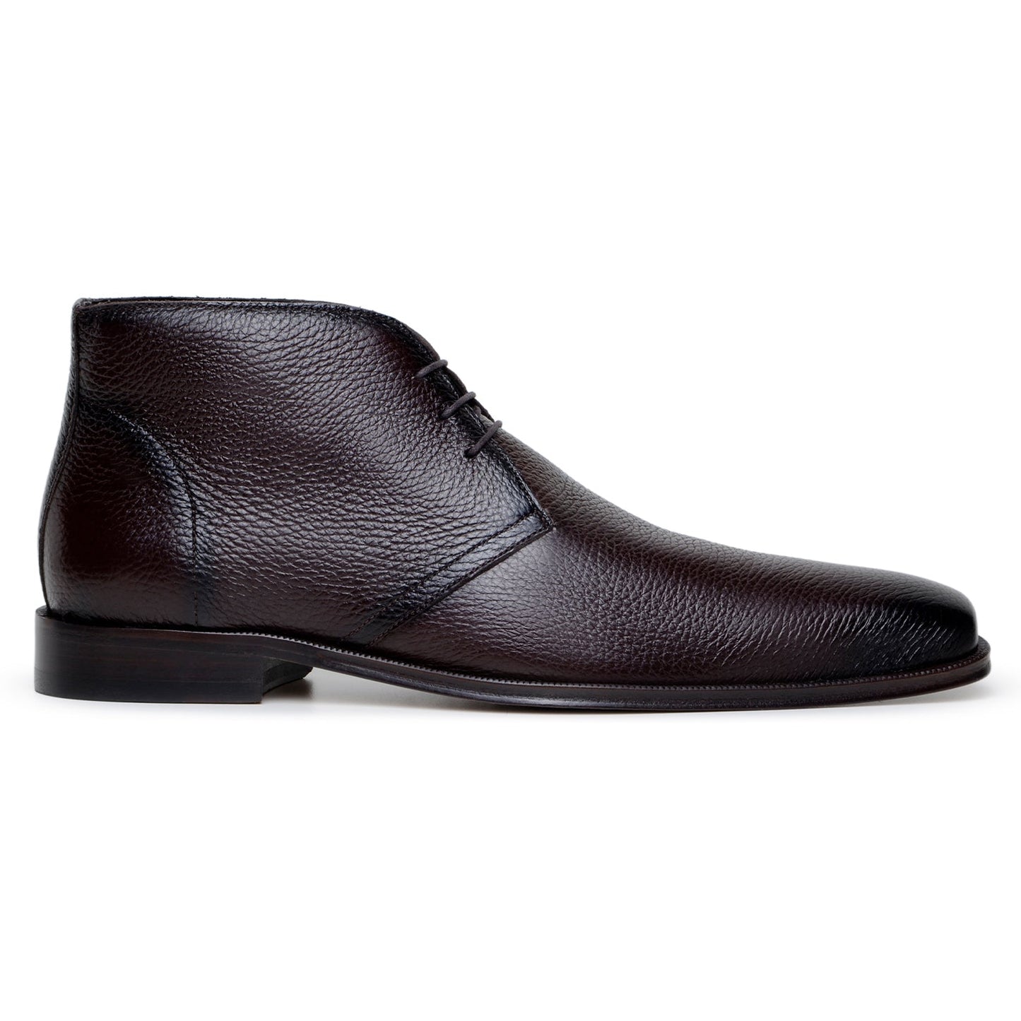 The BELVEDERE Belvedere - Axel boots feature genuine Italian brown deerskin with a textured finish, lace-up closure, and low heel, handcrafted in Brazil and shown in a side view.