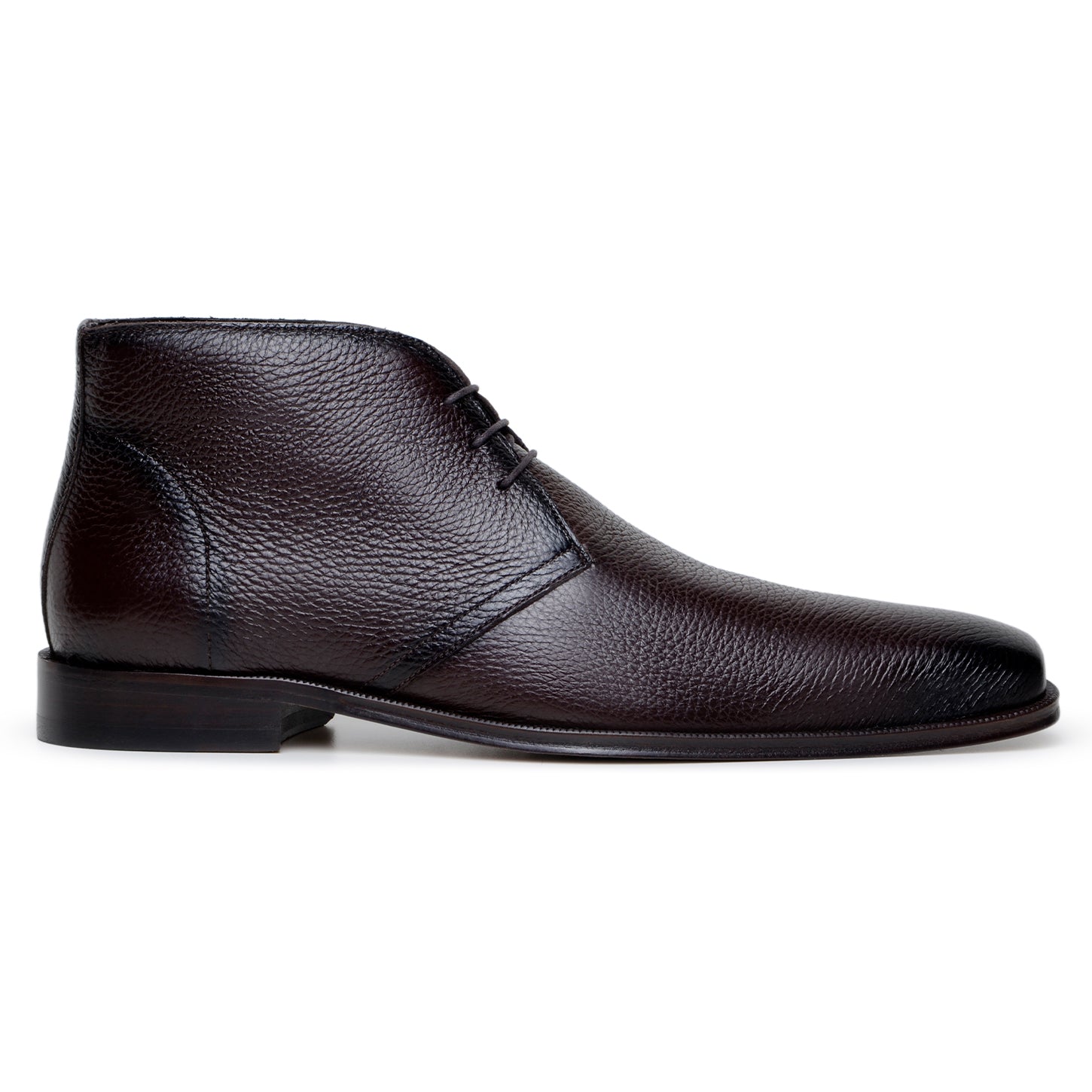 The BELVEDERE Belvedere - Axel boots feature genuine Italian brown deerskin with a textured finish, lace-up closure, and low heel, handcrafted in Brazil and shown in a side view.