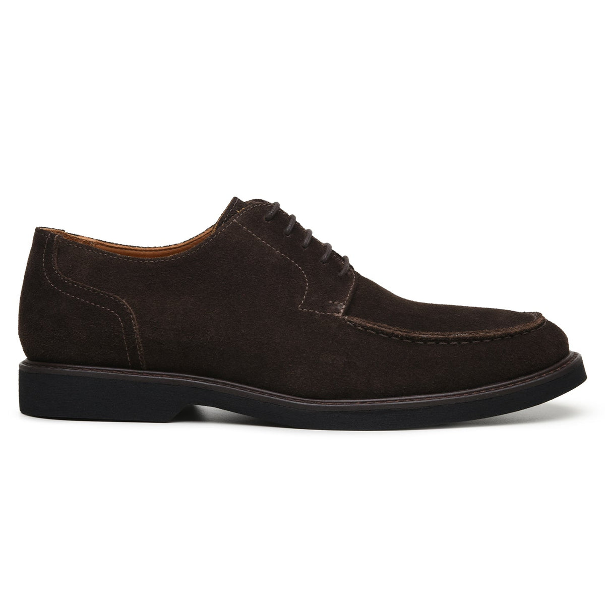 Belvedere - Franco, Suede Leather Upper Shoes in dark brown with a split-toe derby design and a thick black rubber sole.