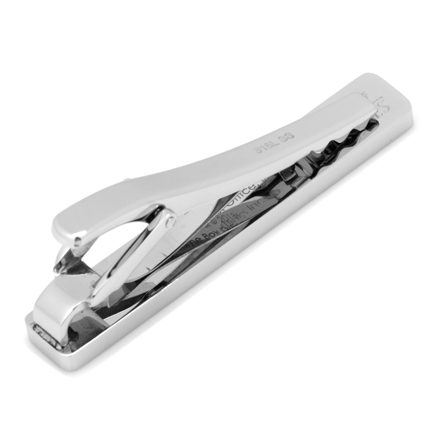 The Game of Thrones Lannister Inlaid Wood Tie Clip by Cufflinks.com, featuring a bold black lion sigil on a wooden inlay, is displayed on a white background.