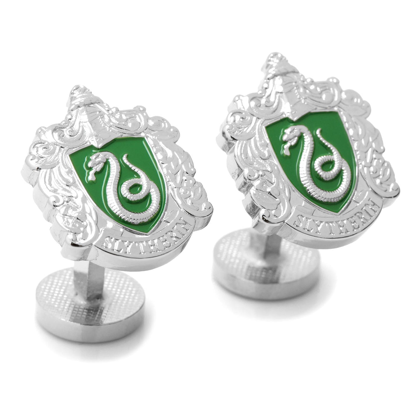 Add Hogwarts flair to your look with Harry Potter Slytherin Crest Cufflinks from Cufflinks.com, featuring the green serpent sigil and a sleek emblem—perfect for any Wizarding World fan.