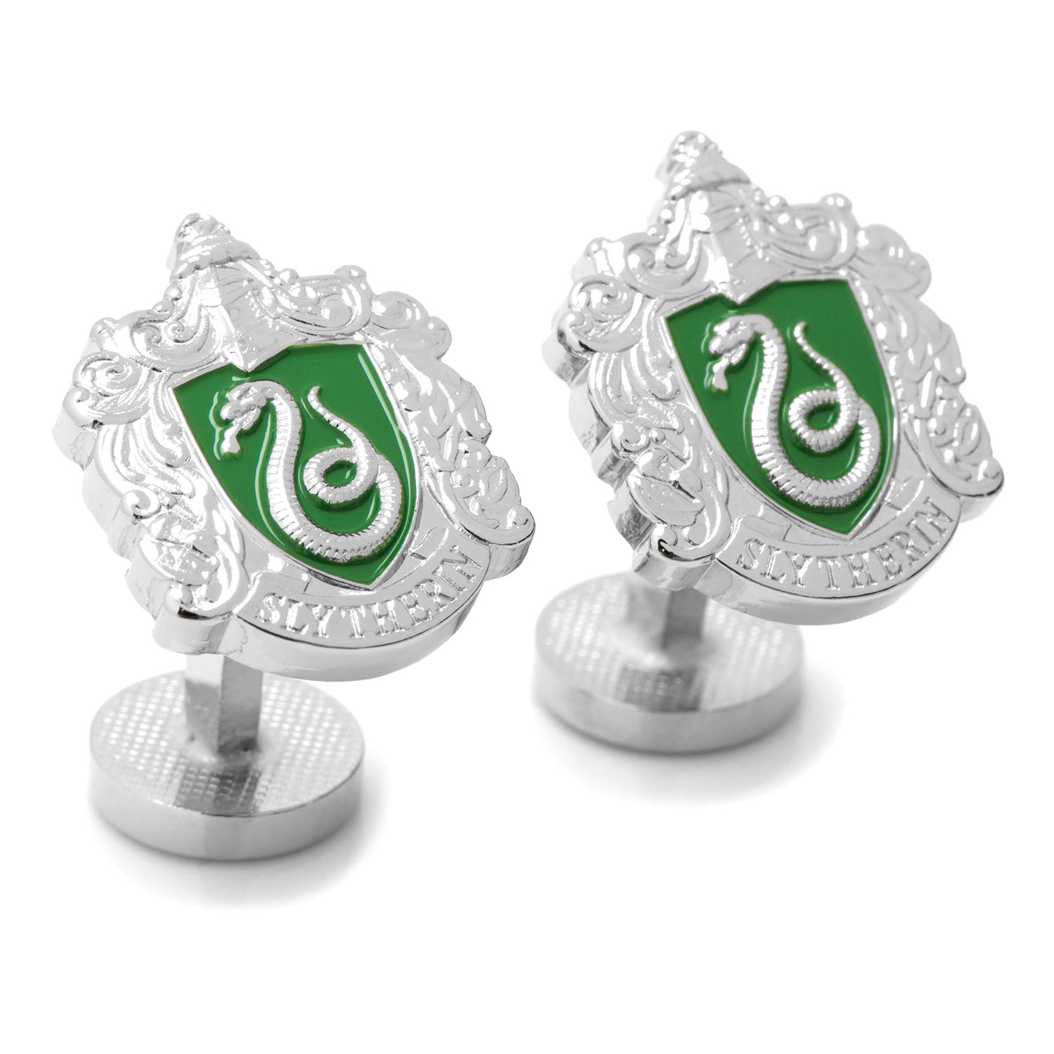 Add Hogwarts flair to your look with Harry Potter Slytherin Crest Cufflinks from Cufflinks.com, featuring the green serpent sigil and a sleek emblem—perfect for any Wizarding World fan.