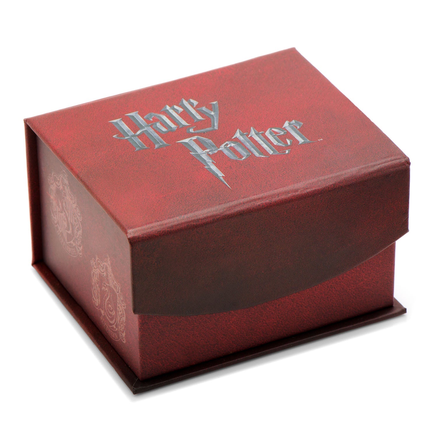 The Harry Potter Hedwig Owl Cufflinks by Cufflinks.com feature silver, owl-in-flight designs with engraved details and an “HP” logo on the back—a must-have for any Harry Potter cufflink collection.