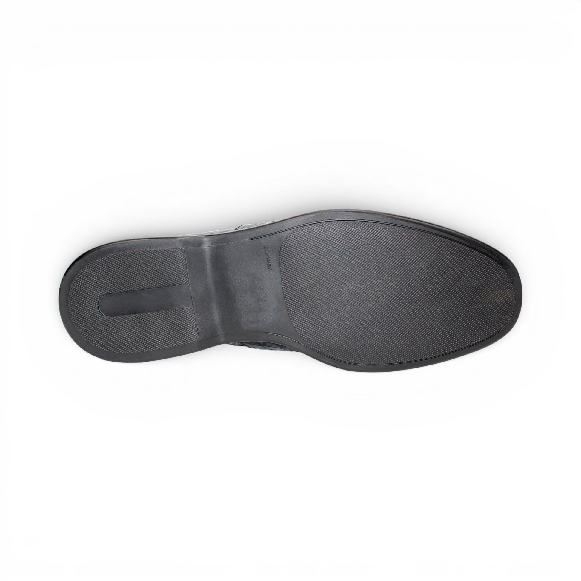 The Fennix Lance Nero/Grigio by Fennix of Italy is a black crocodile-pattern leather loafer, Italian-crafted for sophistication with a low heel and rounded toe, displayed in profile against a plain white background.
