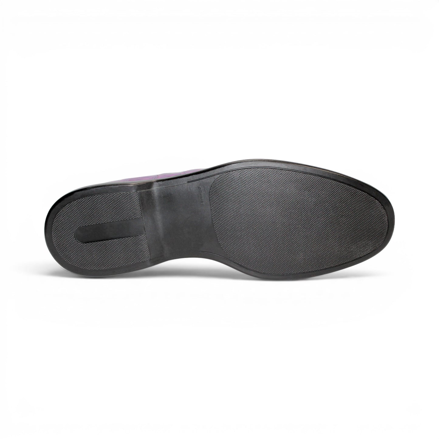 A single Fennix Lance Purple luxury men’s shoe by Fennix of Italy, crafted from genuine alligator leather with a black sole, is photographed in profile on a white background.