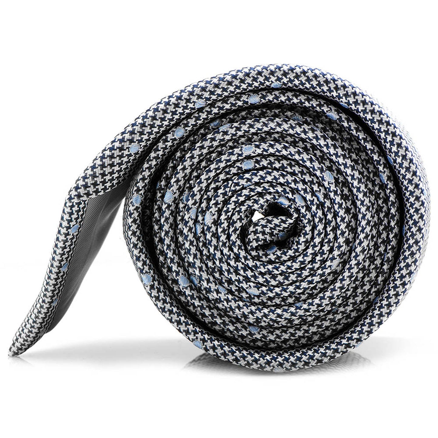 The Dotted Herringbone Gray Silk Tie by Cufflinks.com is a versatile silk tie featuring a stylish gray herringbone pattern with dotted accents, ideal for both formal and casual occasions.