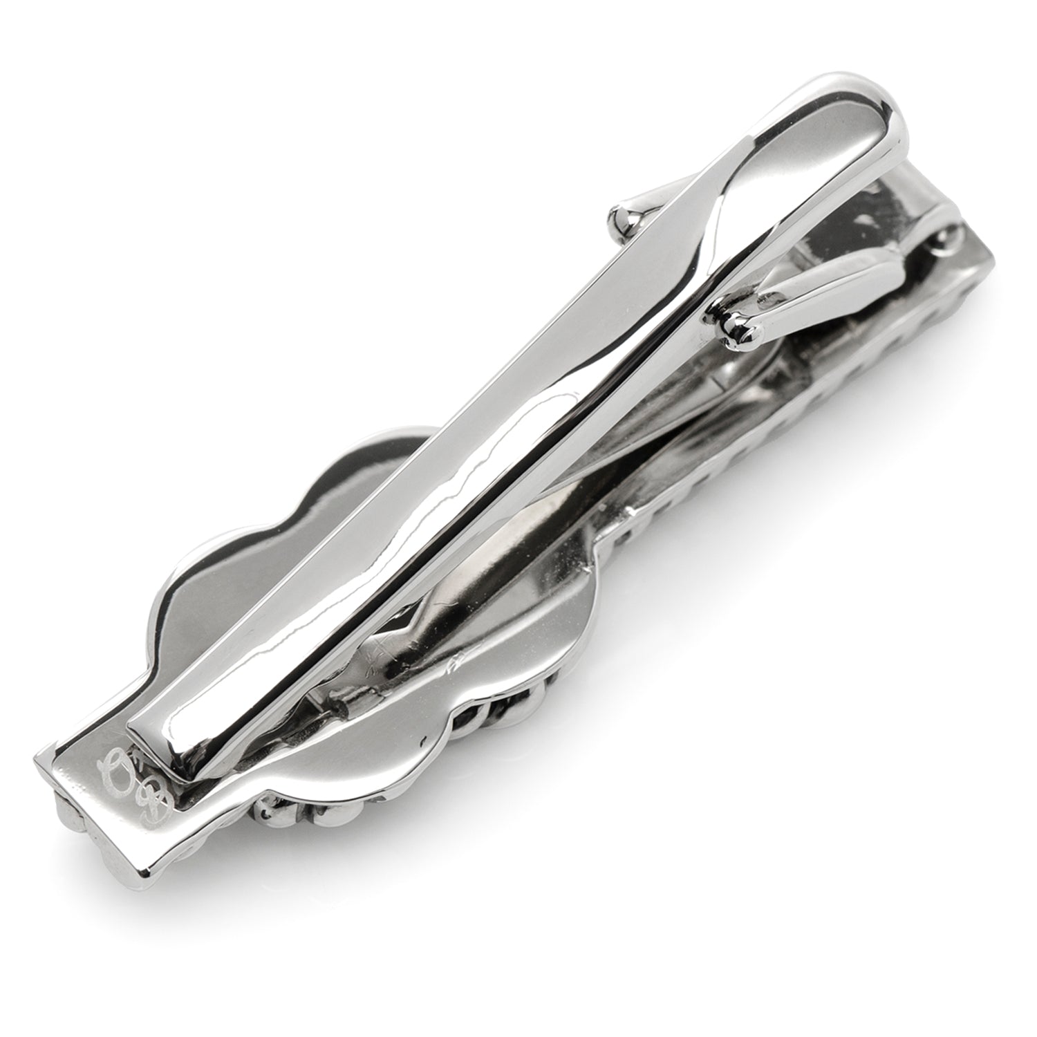 The Silver Knot Rope Tie Clip by Cufflinks.com features a twisted rope knot design in silver, shown on a white background.