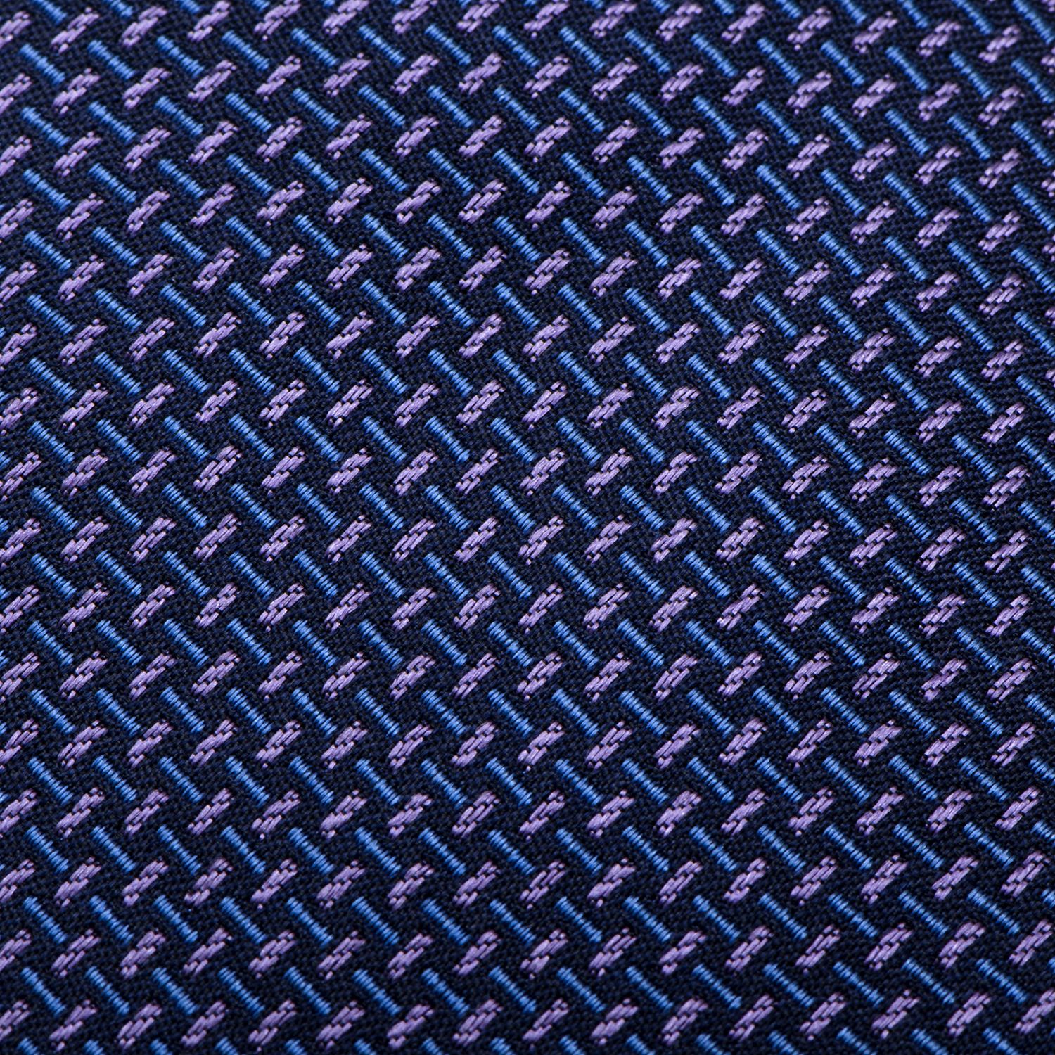 The Mitchell Tie by Cufflinks.com features an iridescent basketweave in blue and purple tones—crafted from 100% silk, it's the perfect modern addition to any men's tie collection.