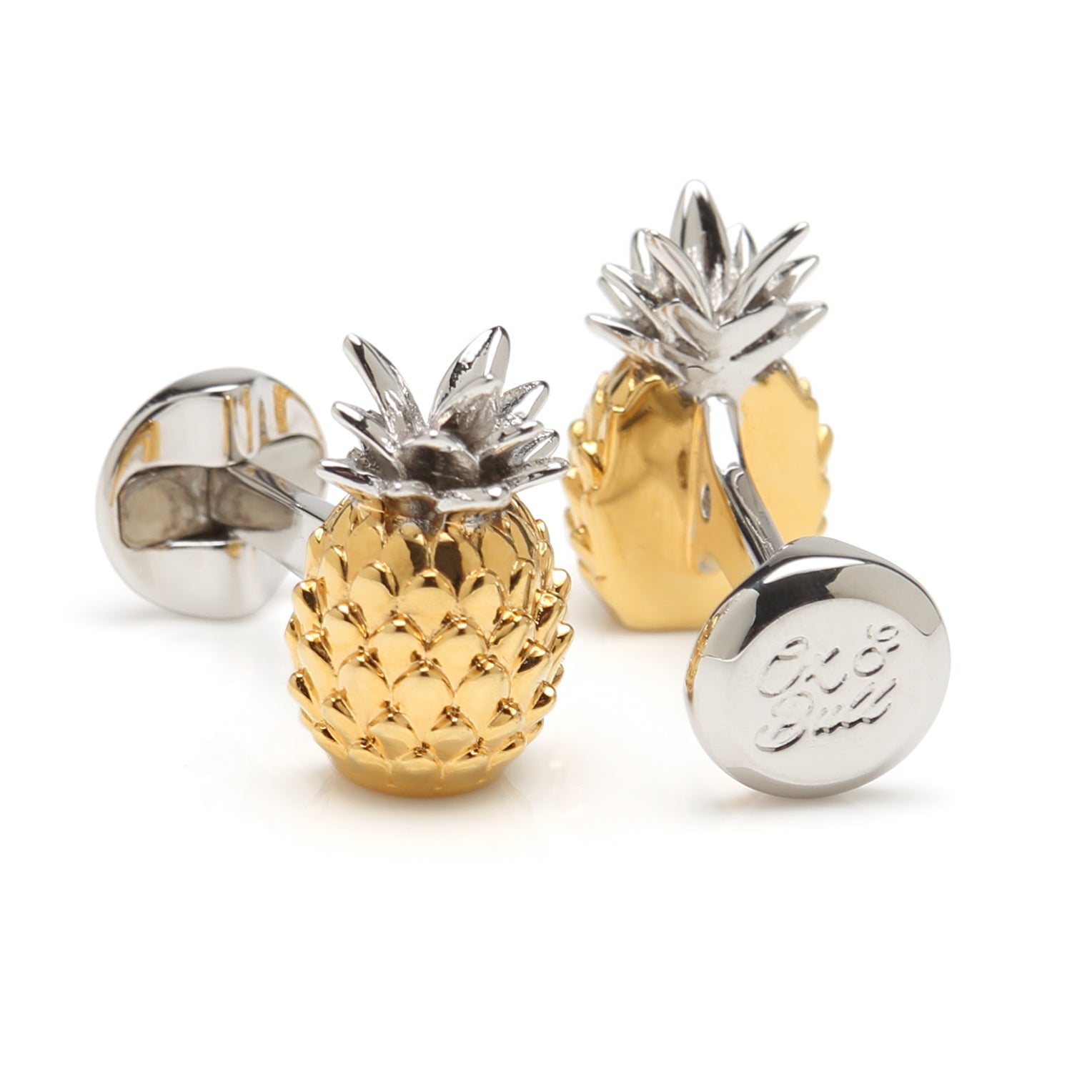 Add a playful touch to your look with Cufflinks.com's Pineapple 3D Cufflinks—featuring gold-colored bodies and silver-toned tops and backs.
