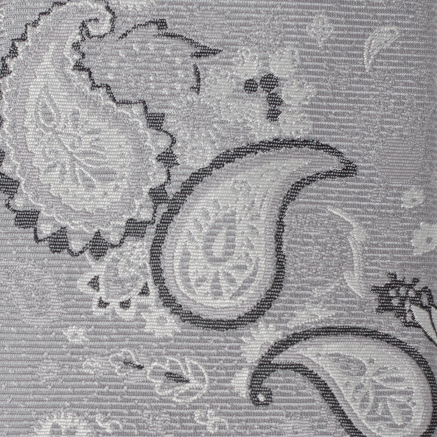 The Gray Paisley Men's Tie by Cufflinks.com features an elegant paisley pattern in shades of gray and silver.