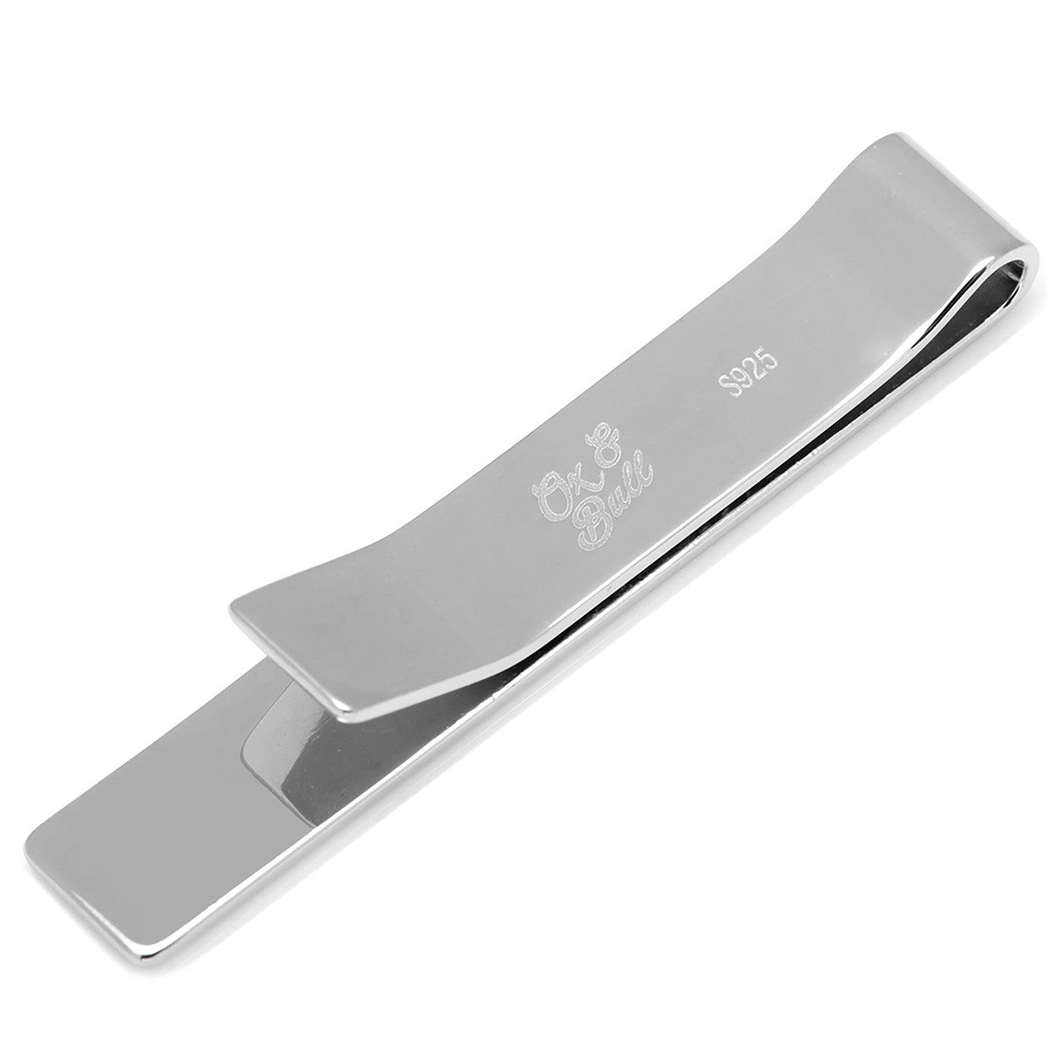 The Sterling Silver Engravable Tie Bar by Cufflinks.com is shown on a white background, perfect for men's ties and customizable with your engraving.