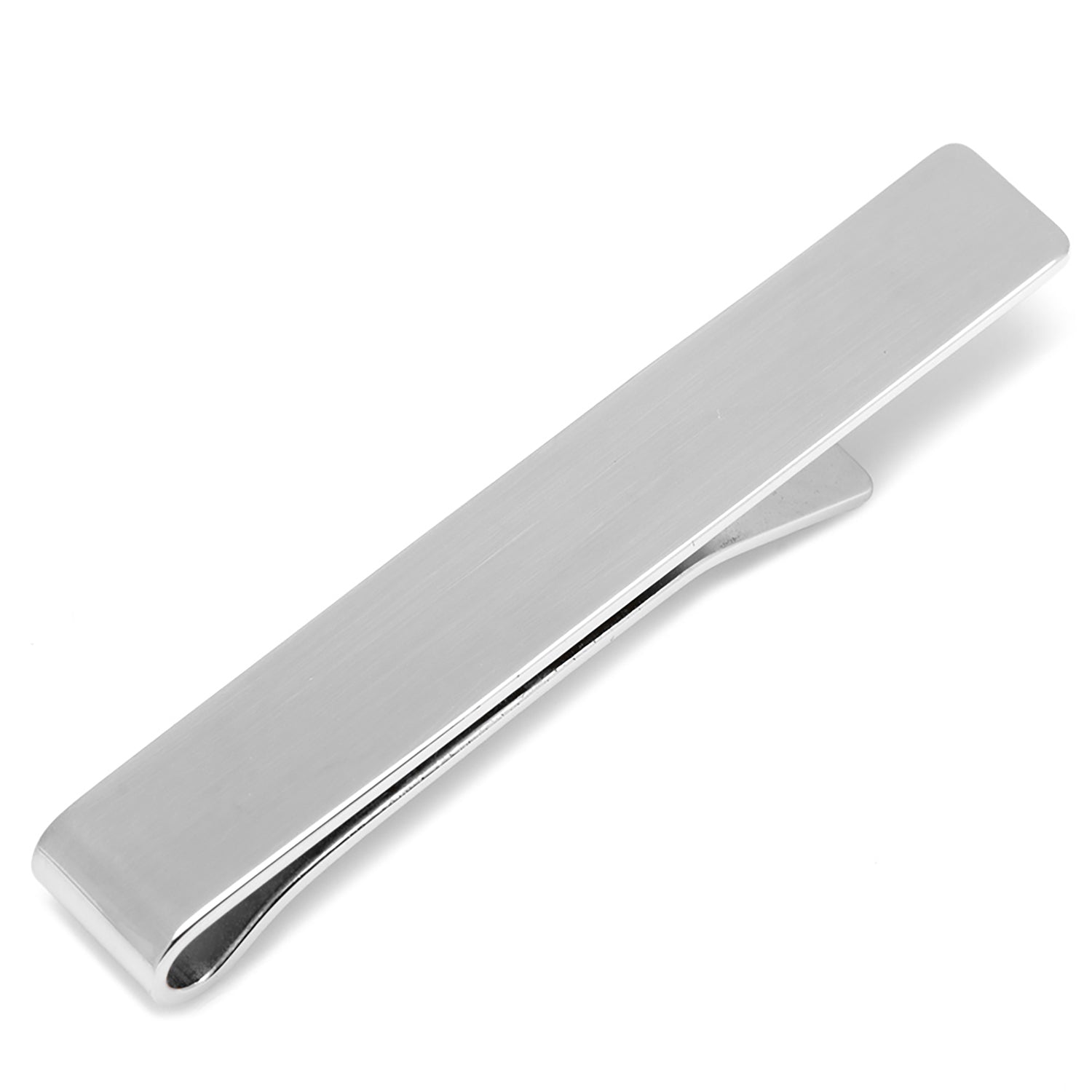 The Sterling Silver Engravable Tie Bar by Cufflinks.com is shown on a white background, perfect for men's ties and customizable with your engraving.