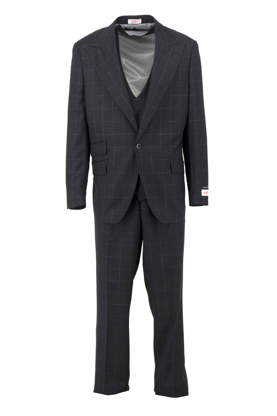 Tiglio Rosso Orvietto Burgundy/Blue Windowpane Semi Wide Leg TL6375