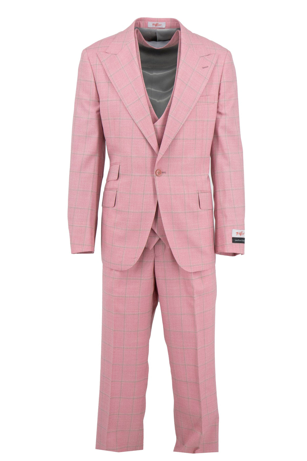 Tiglio Rosso Orvietto Semi Wide Leg Rouge/Tan Windowpane TL8300 (IN STORE)