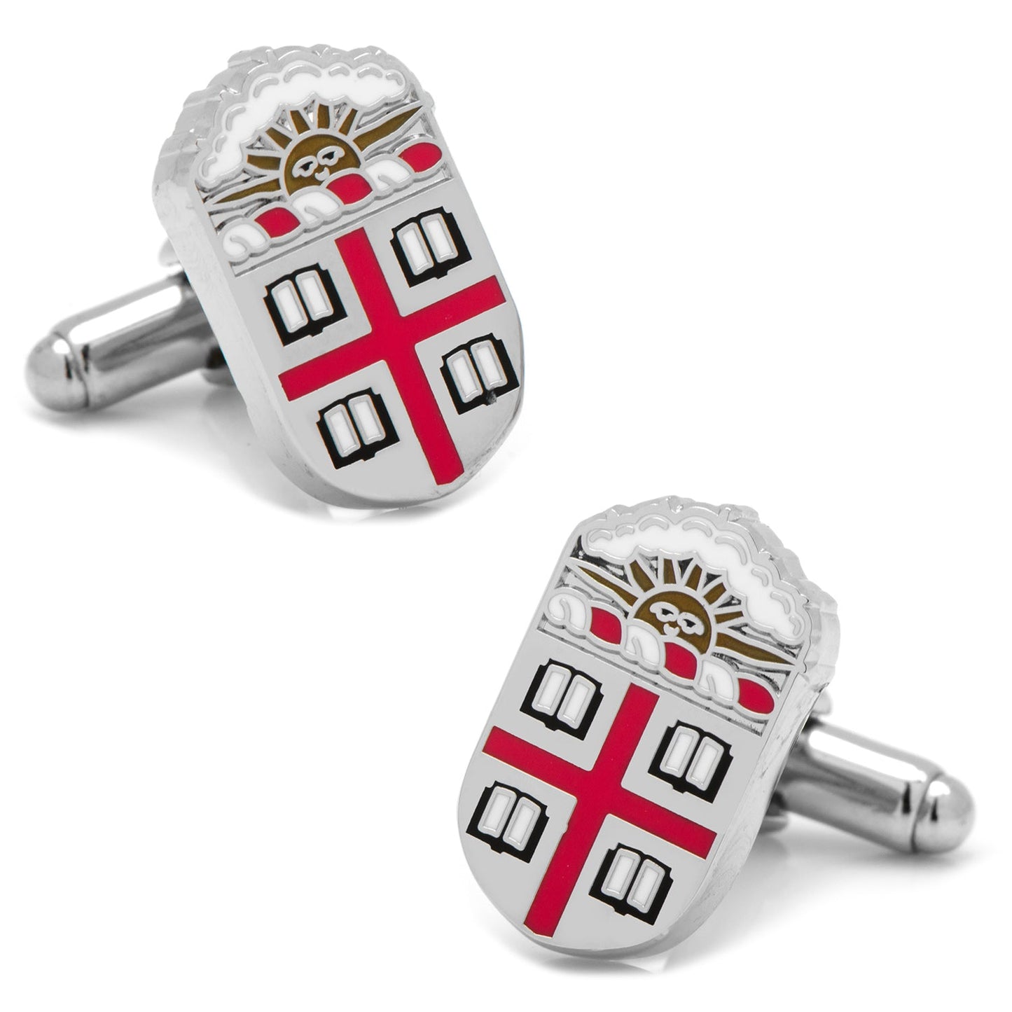 NCAA Brown University Cufflinks by Cufflinks.com feature the school's shield logo—a red cross, four books, and a rising sun—making them a stylish way to show your school spirit.
