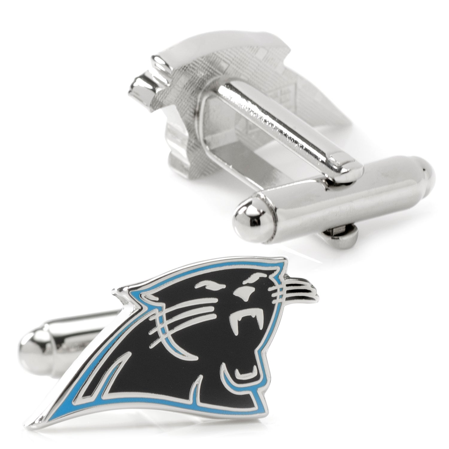 Show your team spirit with NFL Carolina Panthers Cufflinks by Cufflinks.com, featuring the iconic panther logo in bold blue, black, and white—perfect for any fan of NFL cufflinks.