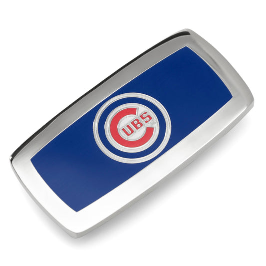 The MLB Chicago Cubs Cushion Money Clip by Cufflinks.com features a blue background and team logo—an officially licensed accessory ideal for fans wanting to display their team pride in style.