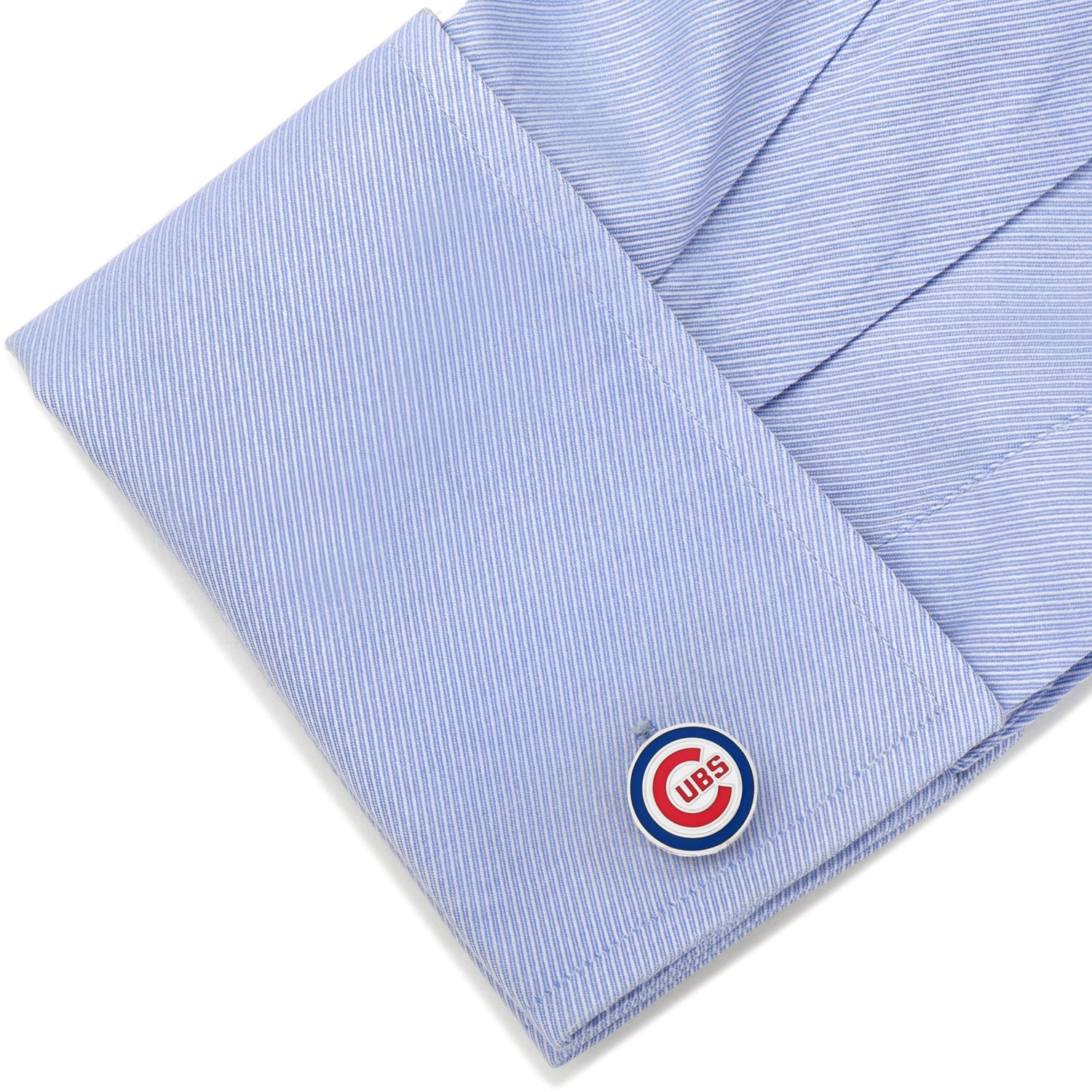 MLB Chicago Cubs Cufflinks by Cufflinks.com feature the team's logo—a red "CUBS" in a blue and red circle on white—making them the perfect, stylish accessory for any fan.