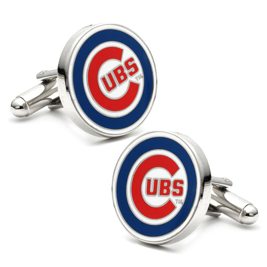 MLB Chicago Cubs Cufflinks by Cufflinks.com feature the team's logo—a red "CUBS" in a blue and red circle on white—making them the perfect, stylish accessory for any fan.