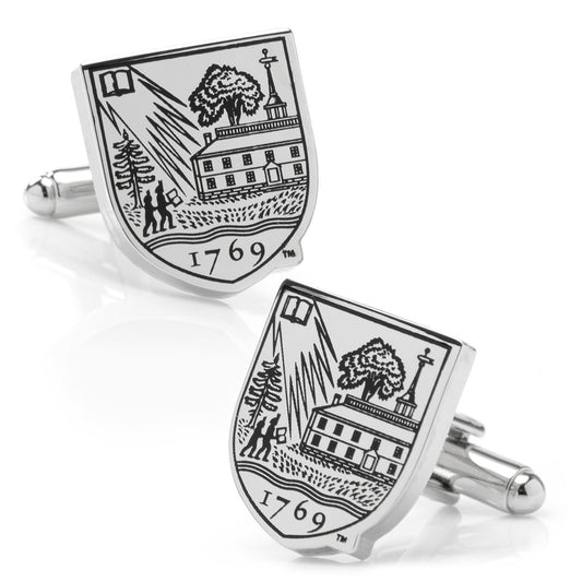 Show your Dartmouth pride with NCAA Dartmouth College Cufflinks by Cufflinks.com—shield-shaped silver cufflinks engraved with a campus building, trees, and "1769" beneath the design.