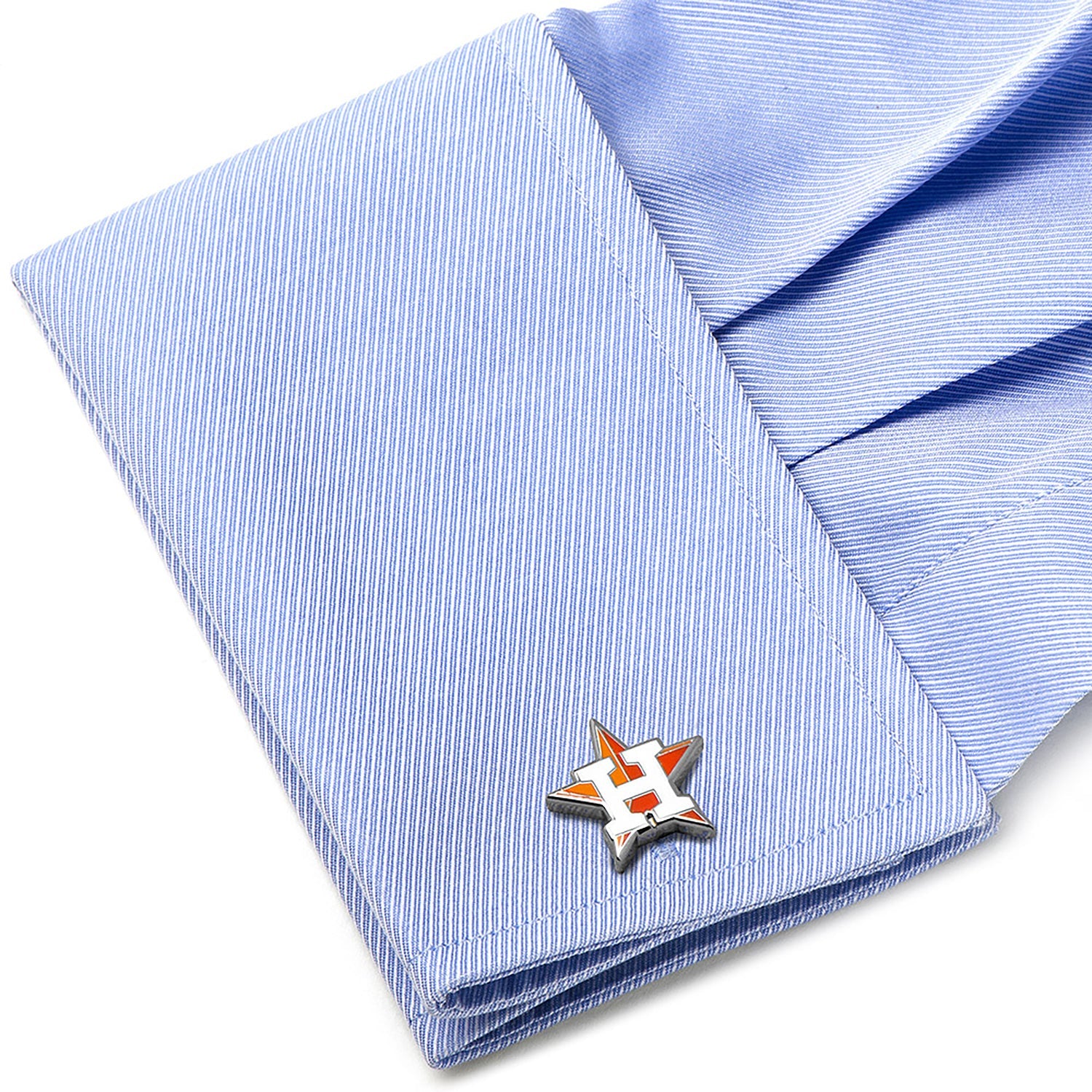 The MLB Houston Astros Cufflinks and Tie Bar Gift Set from Cufflinks.com features the team's orange and white star logo, making it a must-have accessory for any Astros fan.