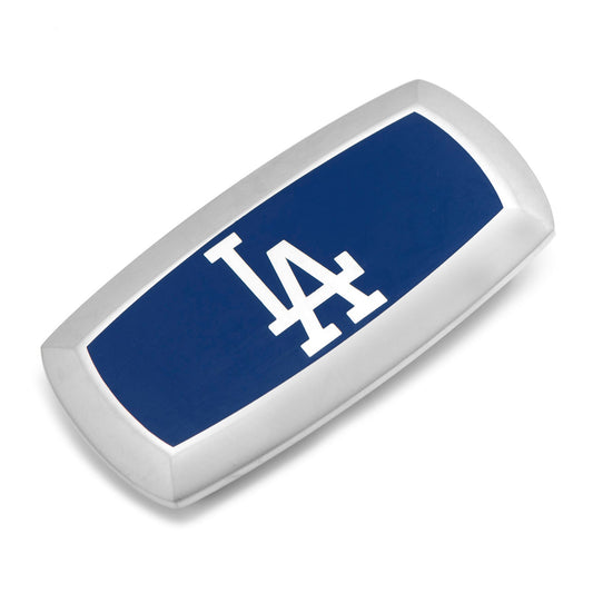 Showcase your team spirit with the MLB LA Dodgers Cushion Money Clip by Cufflinks.com, featuring a rectangular design with a blue center and white interlocking "LA"—an essential accessory for any Dodgers fan.