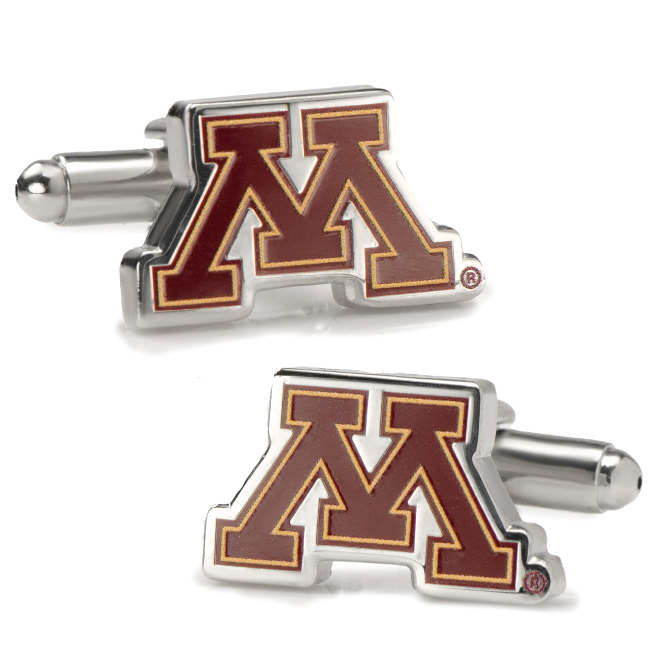 Show your team spirit with NCAA Minnesota Gophers Cufflinks by Cufflinks.com, featuring the maroon and gold "M" logo—ideal for Minnesota Gophers fans and a stylish accessory for any occasion.
