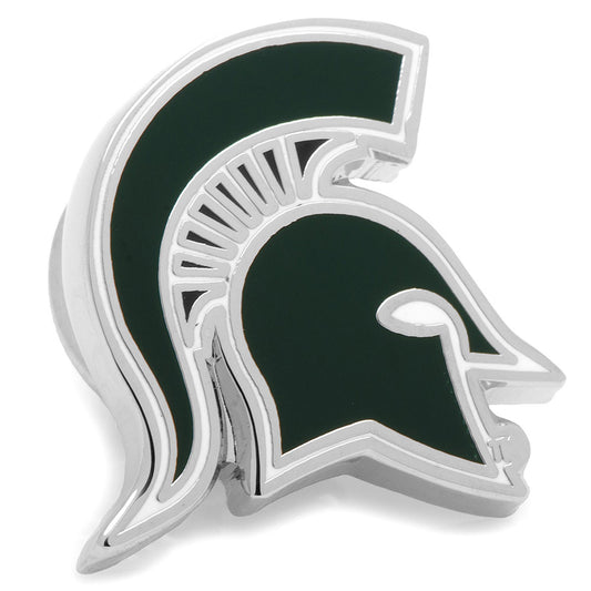 Show off your team pride with the NCAA Michigan State Spartans Lapel Pin by Cufflinks.com—a metallic, Spartan helmet-shaped pin in dark green and silver. Officially licensed, it's ideal for collectors and fans.