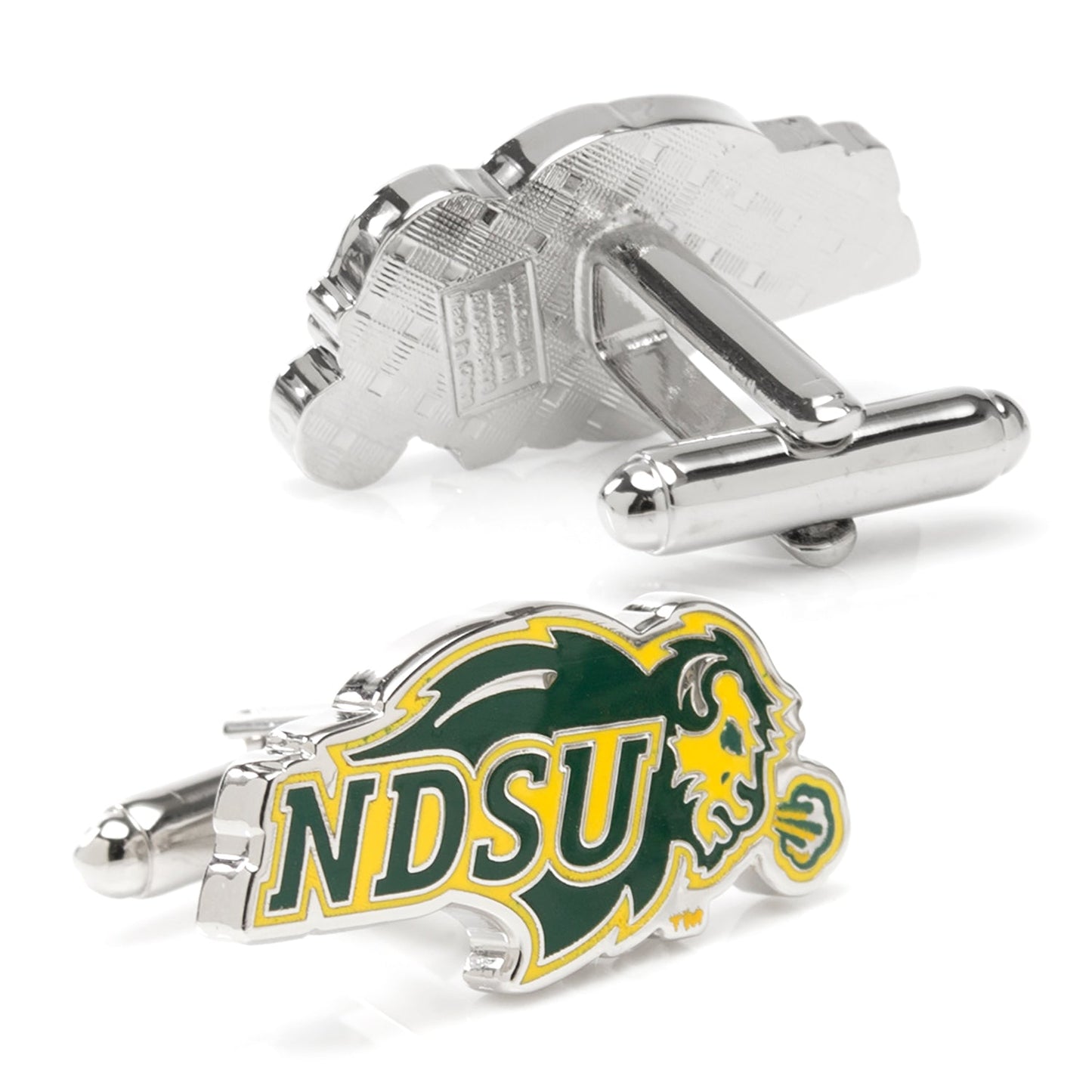 Show your NDSU pride with Cufflinks.com’s NCAA North Dakota State University Cufflinks, featuring the Bison logo in green, yellow, and white—ideal for fans and alumni seeking stylish collegiate accessories.