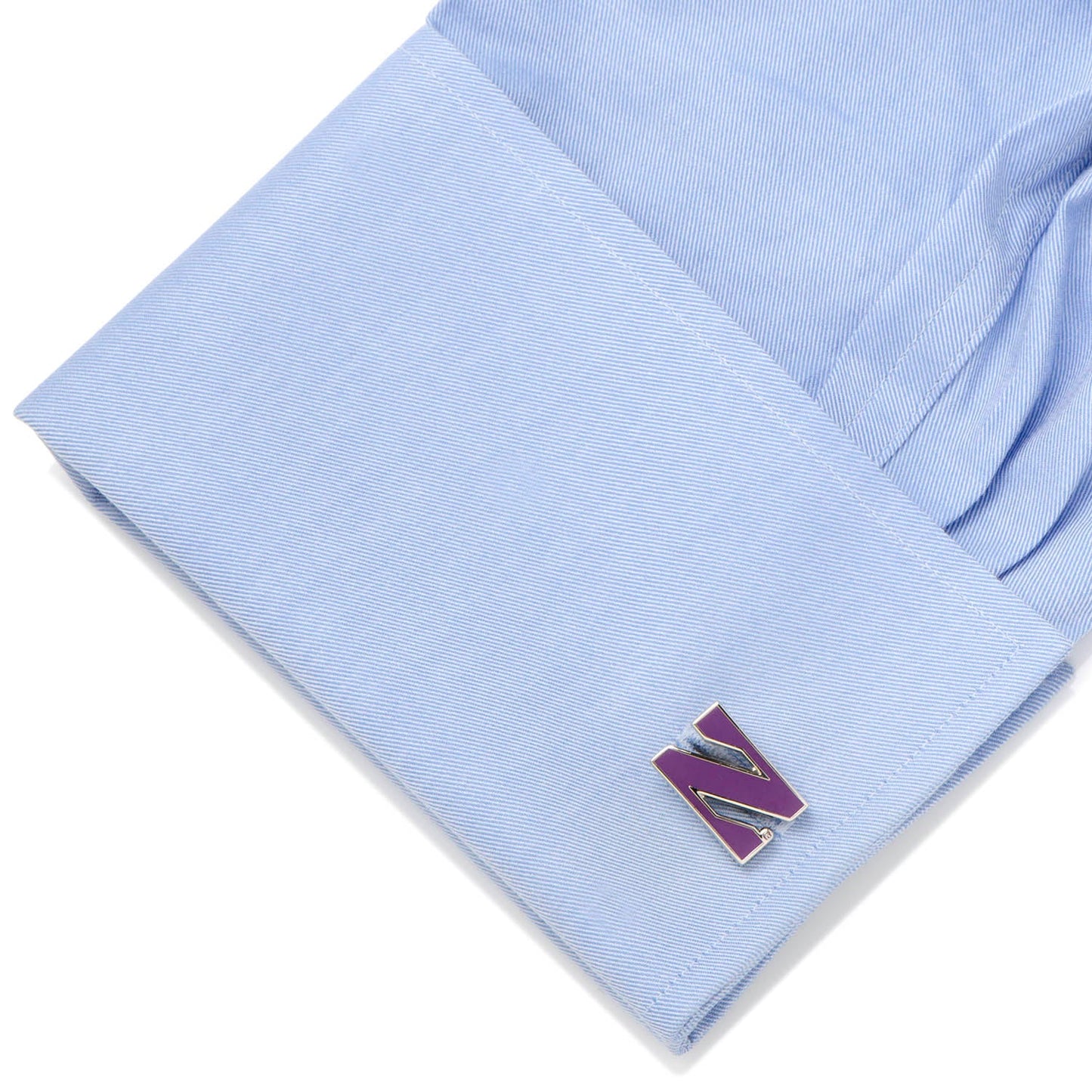 Show your school spirit with NCAA Northwestern University Cufflinks by Cufflinks.com—silver "N" shaped cufflinks featuring a purple enamel fill, ideal for fans seeking a sophisticated accessory.