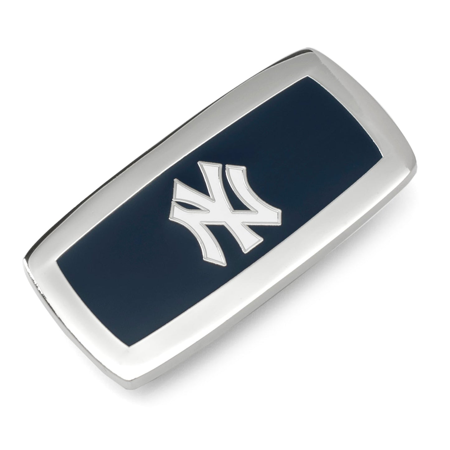 The MLB New York Yankees Cushion Money Clip by Cufflinks.com features the team logo on a dark blue rectangular background—an officially licensed accessory ideal for any Yankees fan.