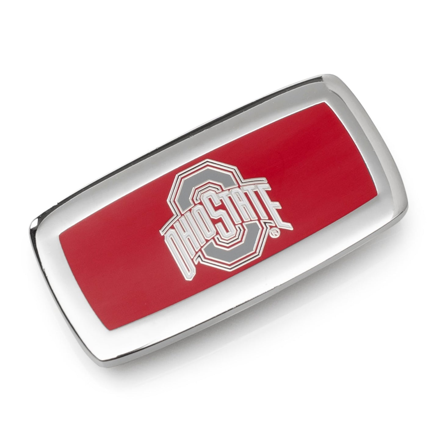 The NCAA Ohio State Buckeyes Cushion Money Clip by Cufflinks.com features the university logo in white on red—an essential, stylish team accessory for fans.