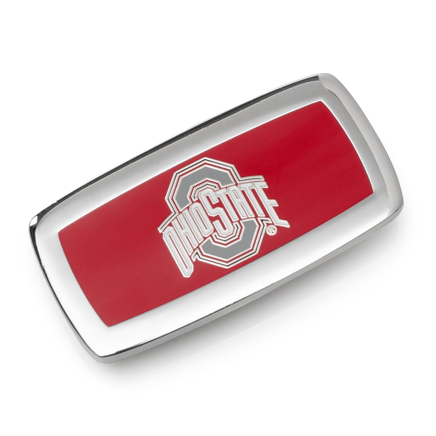 The NCAA Ohio State Buckeyes Cushion Money Clip by Cufflinks.com features the university logo in white on red—an essential, stylish team accessory for fans.