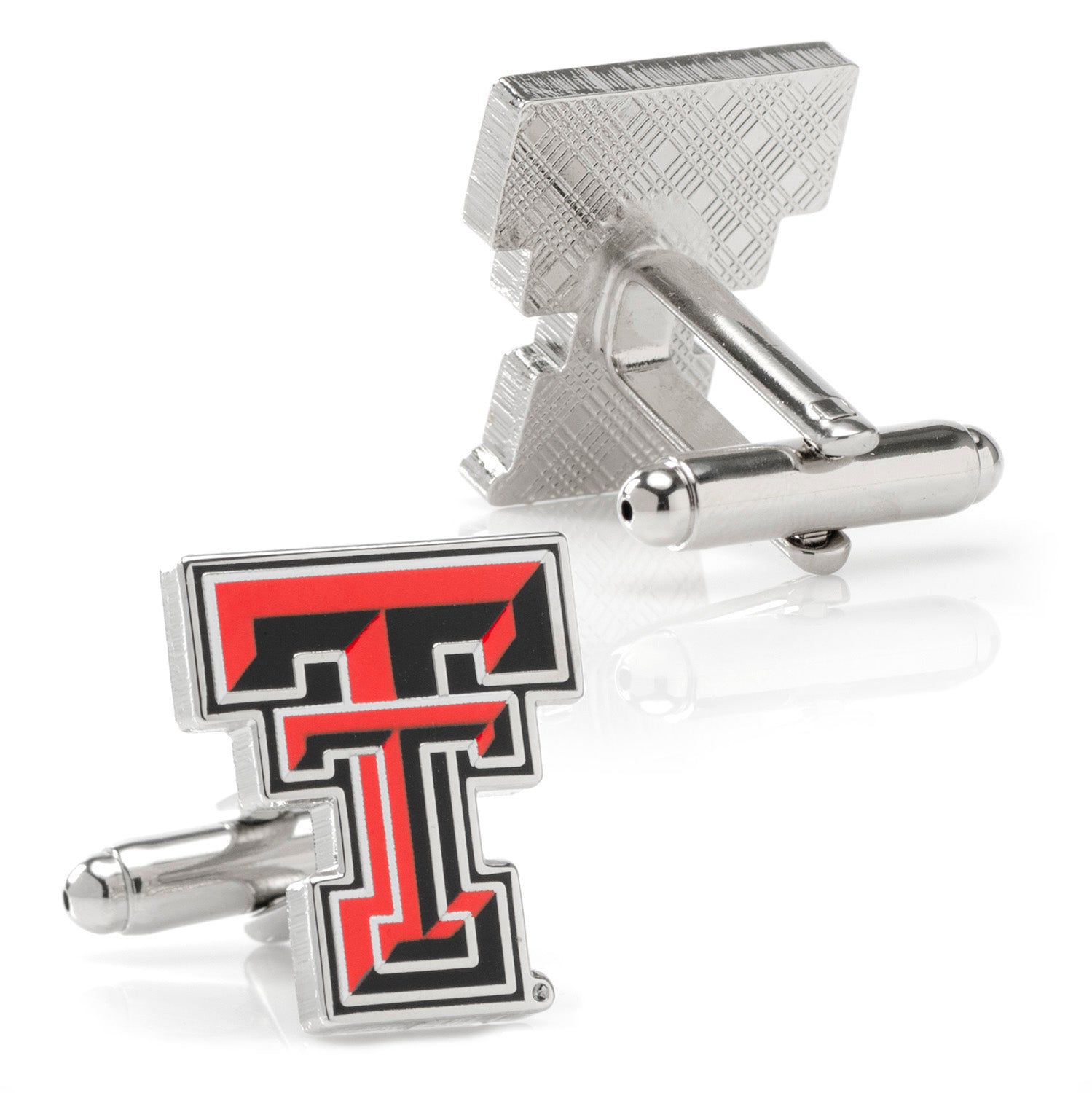 Show school spirit with NCAA Texas Tech University Red Raiders Cufflinks by Cufflinks.com, featuring the iconic double "T" logo in black, red, and white—ideal for any proud Red Raiders fan.