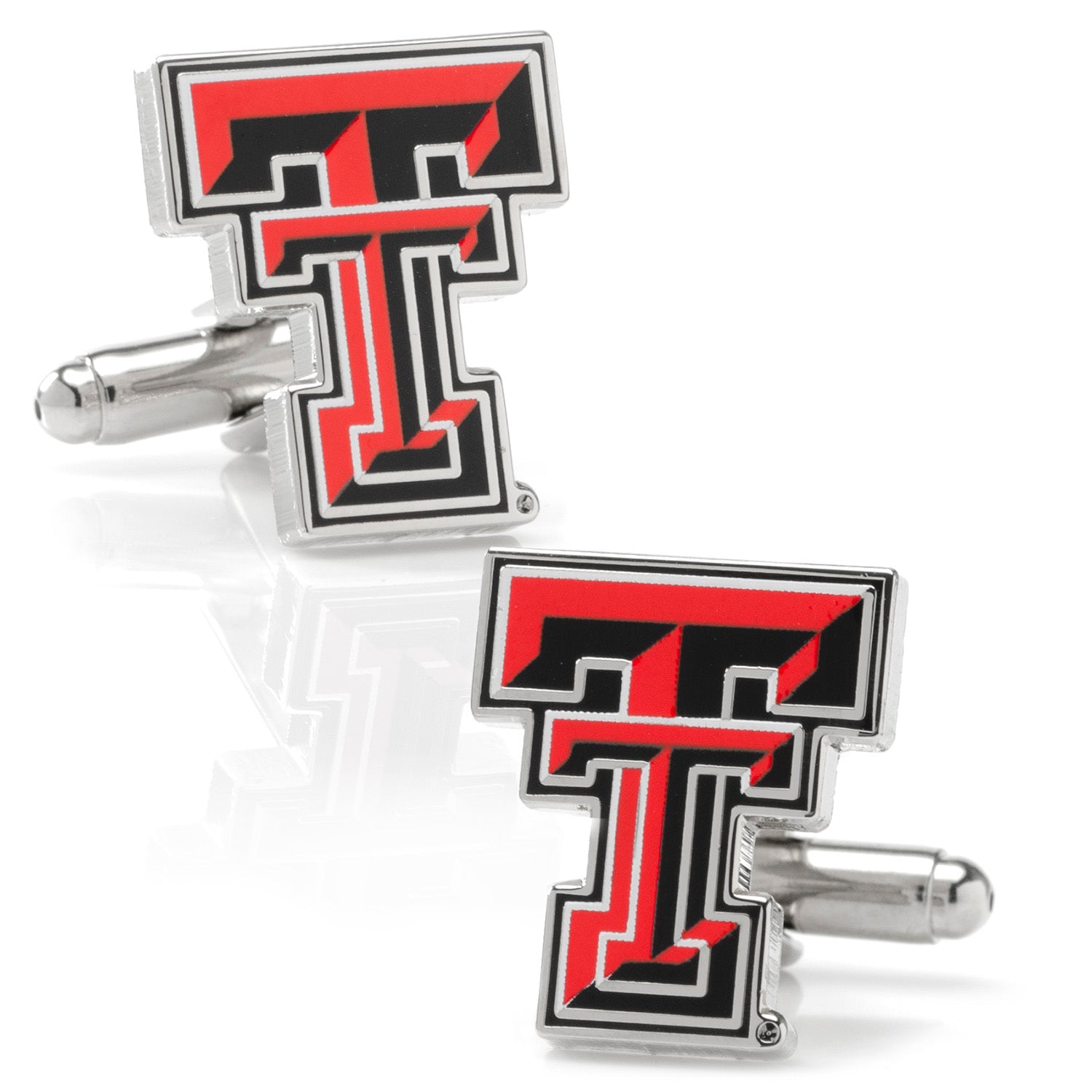 Show school spirit with NCAA Texas Tech University Red Raiders Cufflinks by Cufflinks.com, featuring the iconic double "T" logo in black, red, and white—ideal for any proud Red Raiders fan.