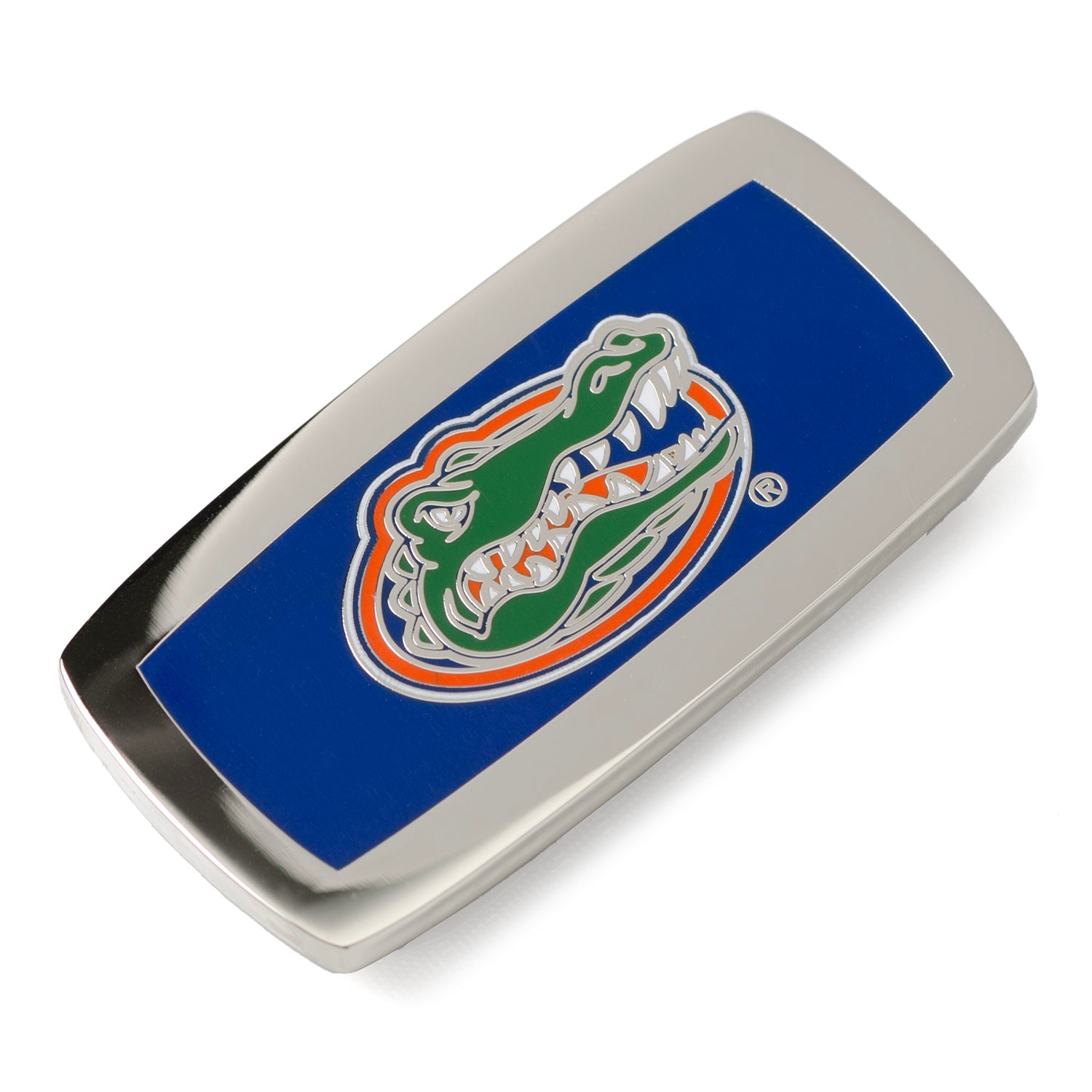 The Cufflinks.com NCAA University of Florida Gators Cushion Money Clip showcases the team logo on bold blue, making it a great accessory for any college sports fan.