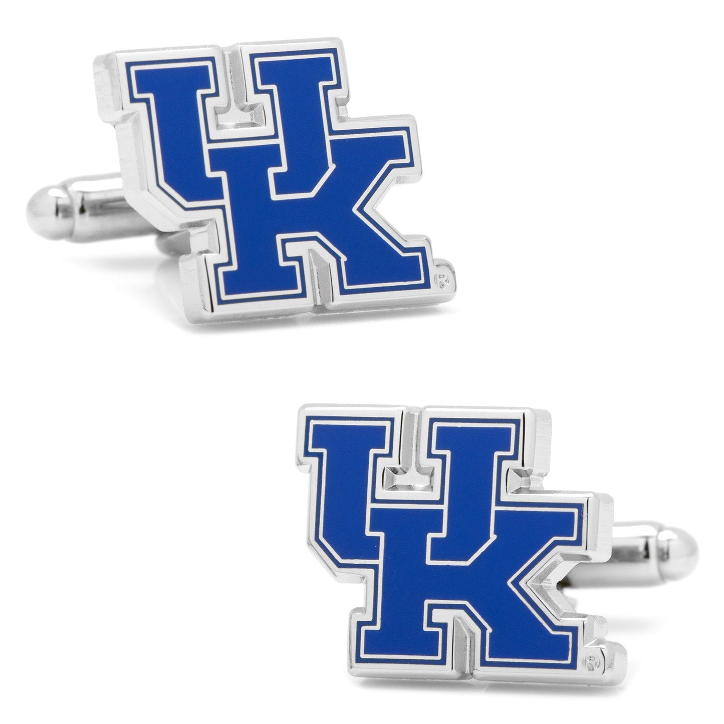Show your school spirit with the NCAA University of Kentucky Cufflinks and Tie Bar Gift Set from Cufflinks.com, featuring matching cufflinks and a tie bar adorned with the blue and white "UK" logo on a crisp white background.