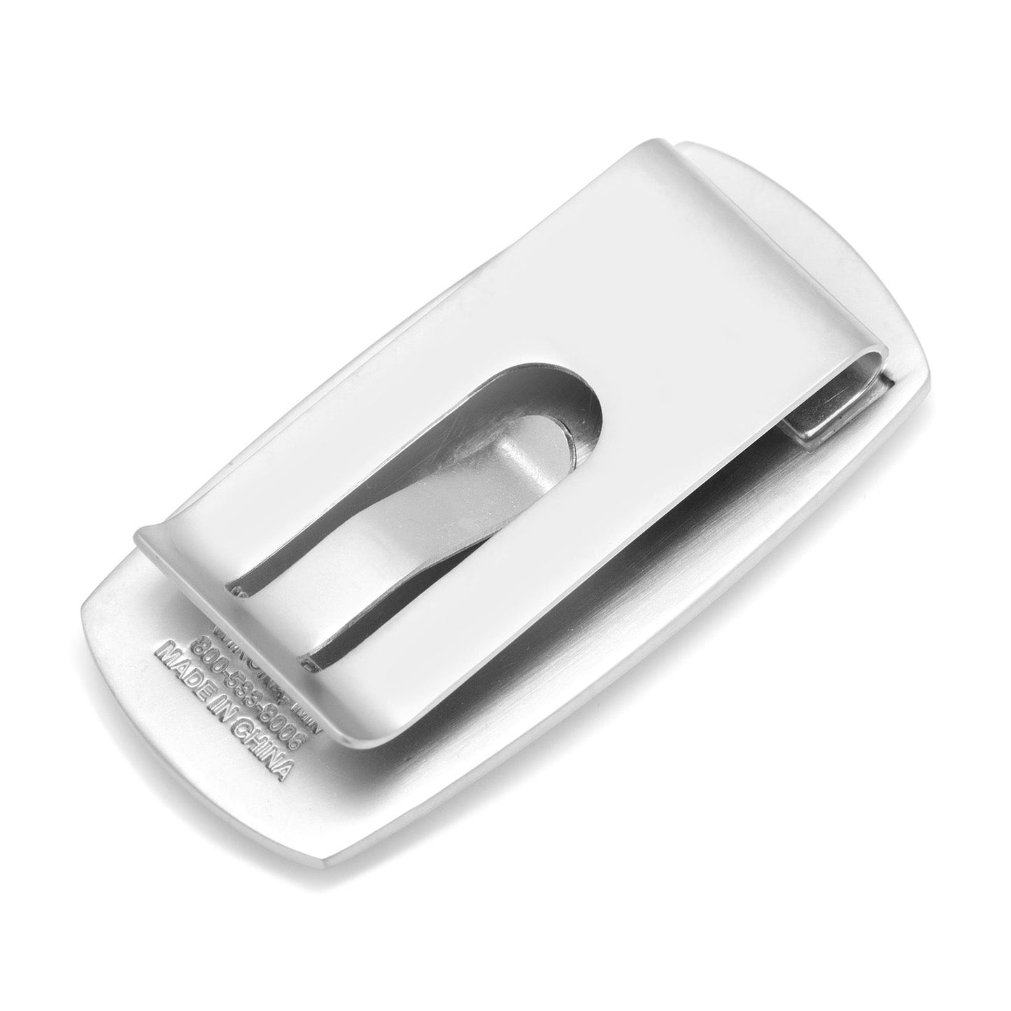 The NCAA University of Michigan Wolverines Cushion Money Clip by Cufflinks.com features a silver finish and navy insert with a bold yellow "M"—a stylish accessory for any devoted Michigan fan.