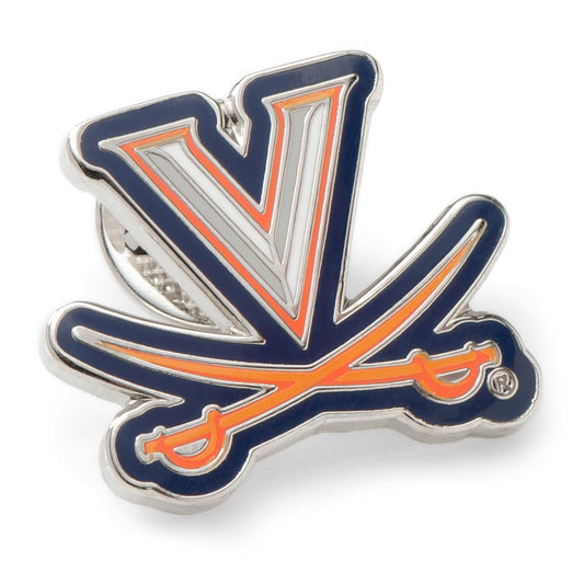 Display your UVA pride with the NCAA University of Virginia Cavaliers Lapel Pin by Cufflinks.com, featuring the classic navy "V" and orange sabres. It's a must-have accessory for any Cavaliers fan or alumnus.