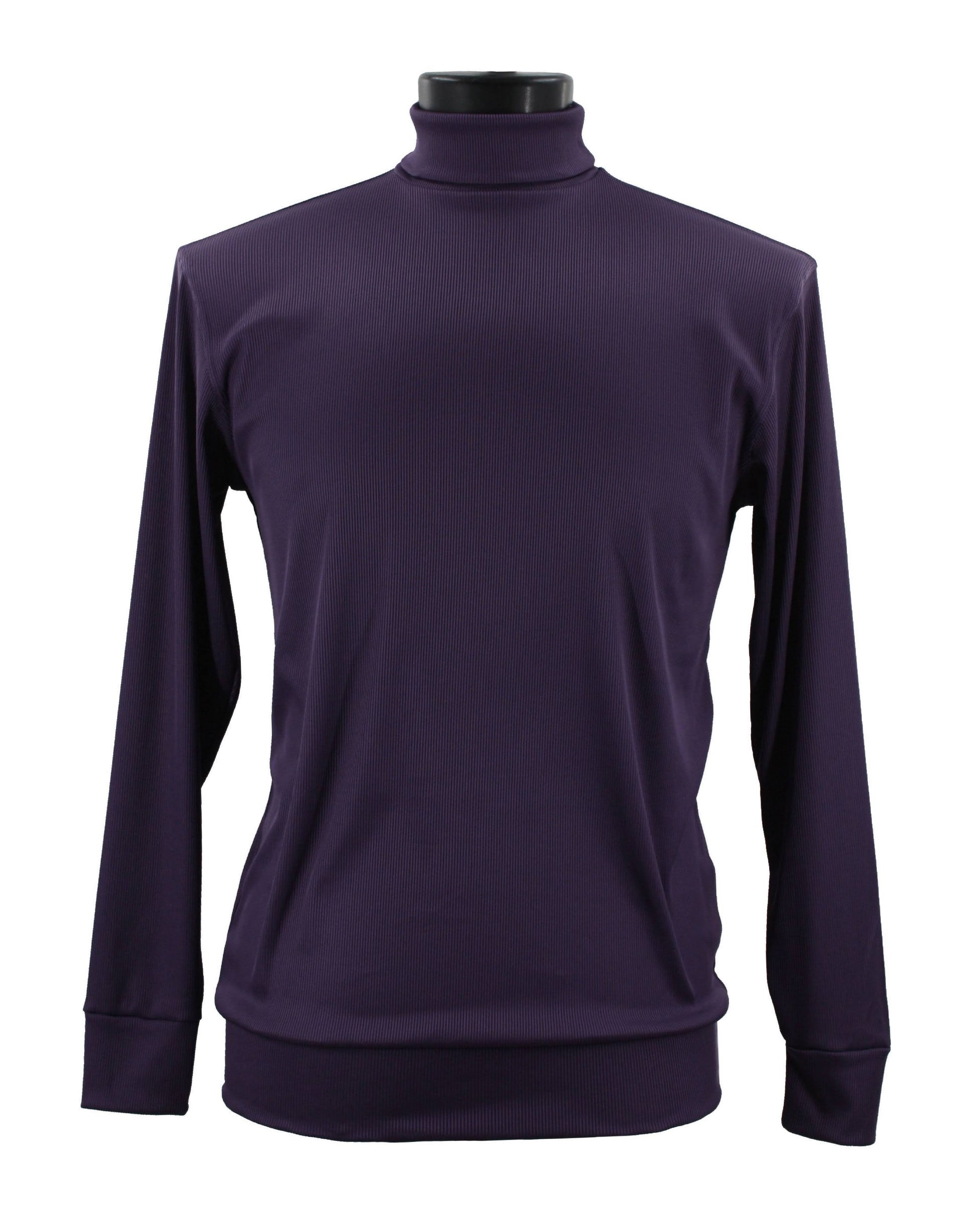 The Bassiri L/S Turtleneck Purple T-Shirt 633, made by the brand Bassiri and crafted with a soft microfiber blend, is displayed on a mannequin.