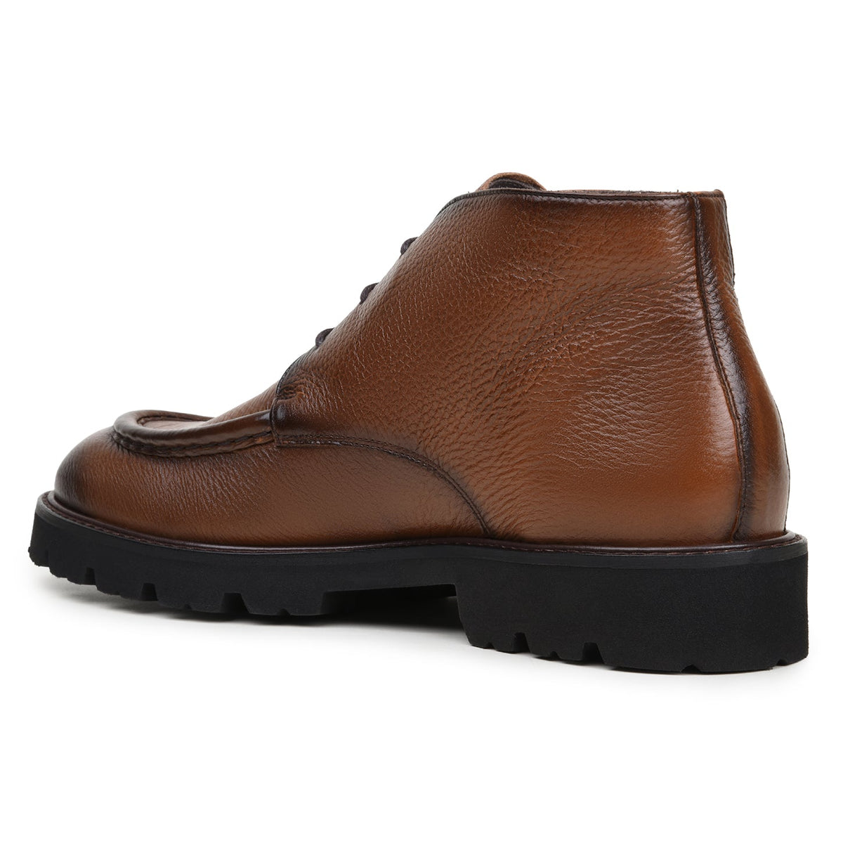Belvedere - Rinaldo, Genuine Deerskin Upper Chukka Boots in tan, featuring dark brown laces and an ultra light lug sole.